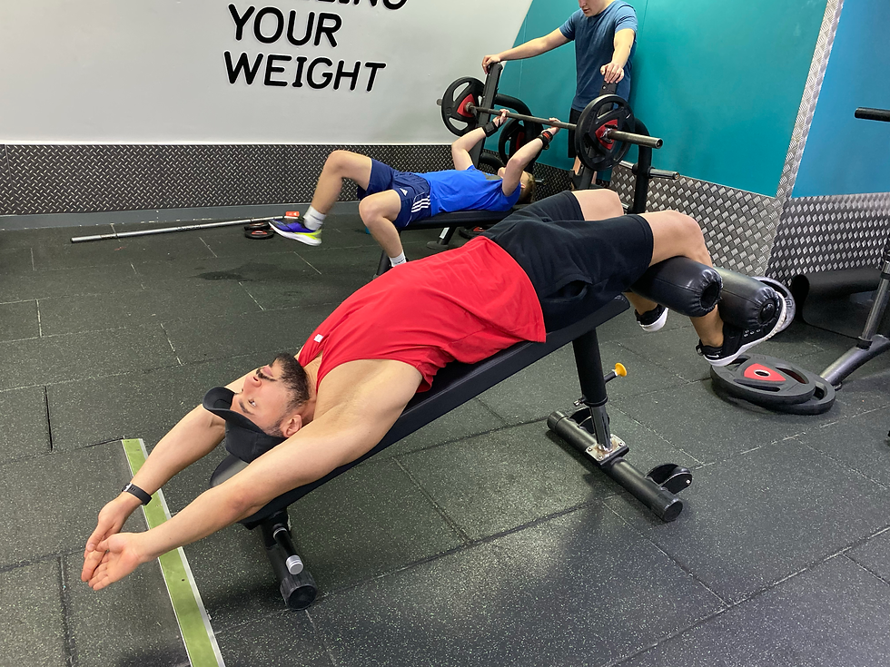 Ab workout on decline bench