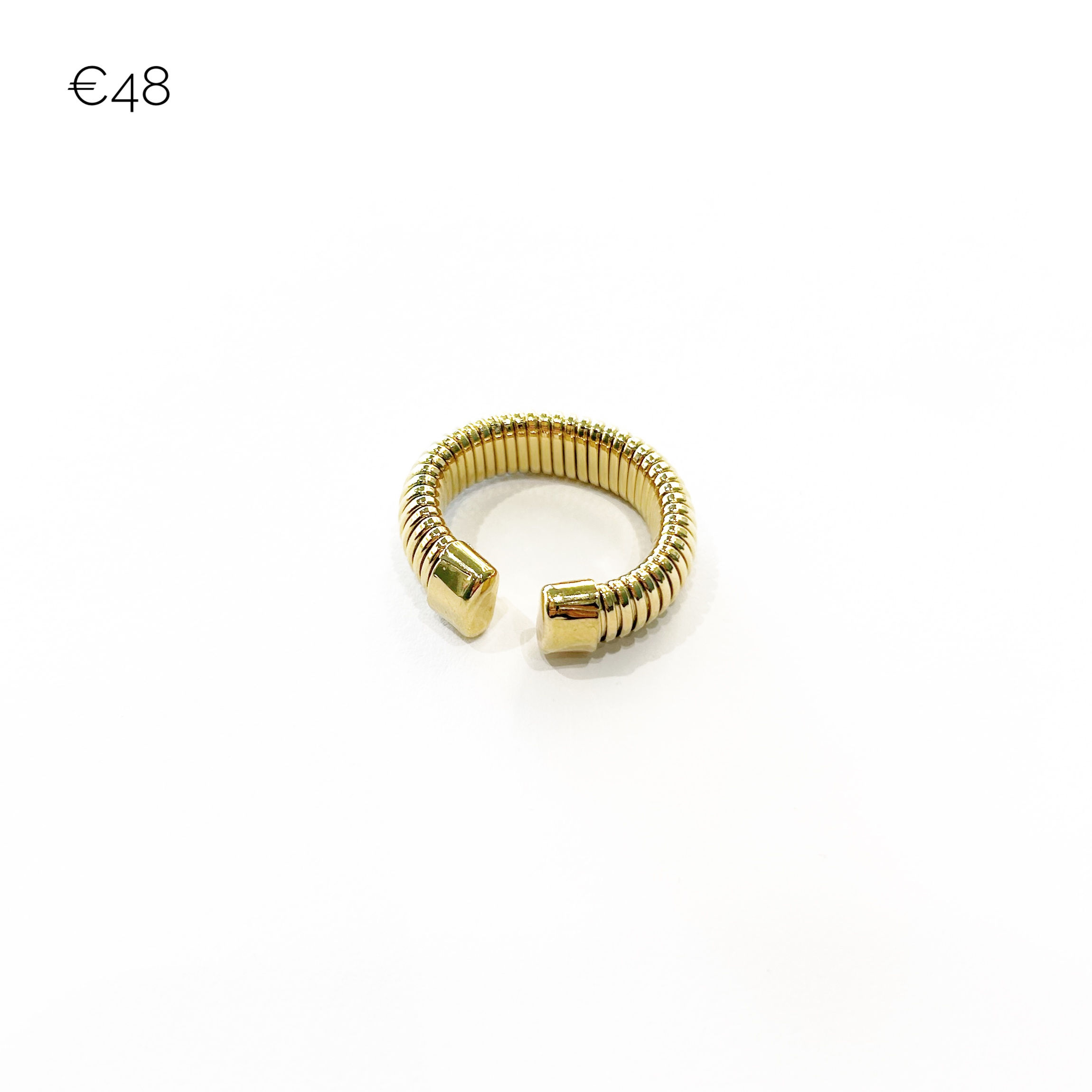 Anello modello tubogas in ottone bagno oro 