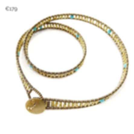 Bracciale boa in argento, ottone e vetro di murano 