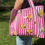 Thumbnail: Candy Stripe With Lemons Block Print Quilted Tote Bag, With Zip