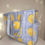 Thumbnail: Blue Pinstripe Lemon Block Print Quilted Tote Bag