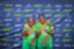 Vanuatu women's captain Selina Solman (L - 5-wicket haul) and Rachel Andrew (R - first national female centurion) after their record-breaking performance in the 2024 Pacific Cup v. Cook Islands (Photo: PhotoSportNZ)