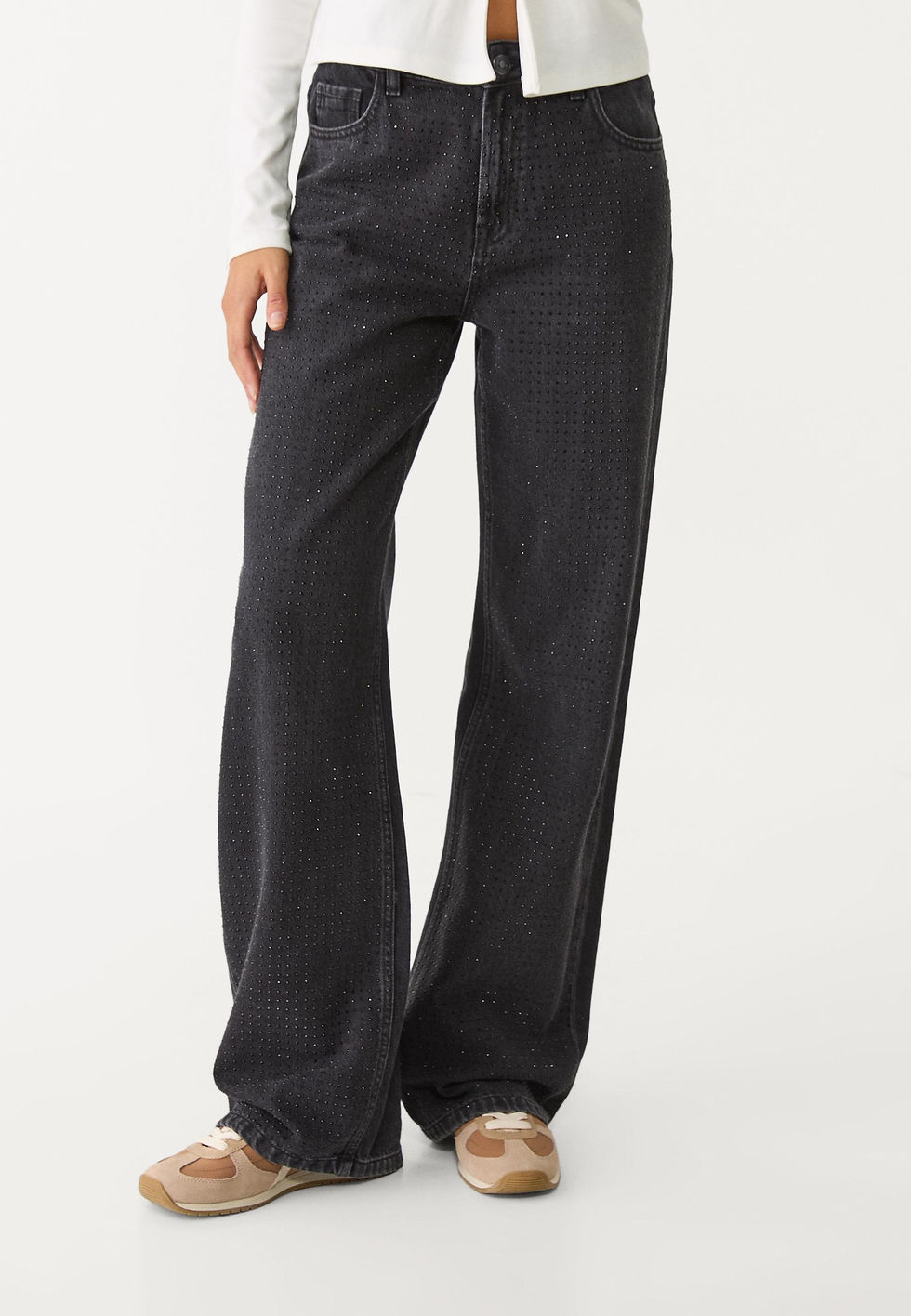 Τζιν παντελόνι σε ίσια γραμμή με στρας από Stradivarius