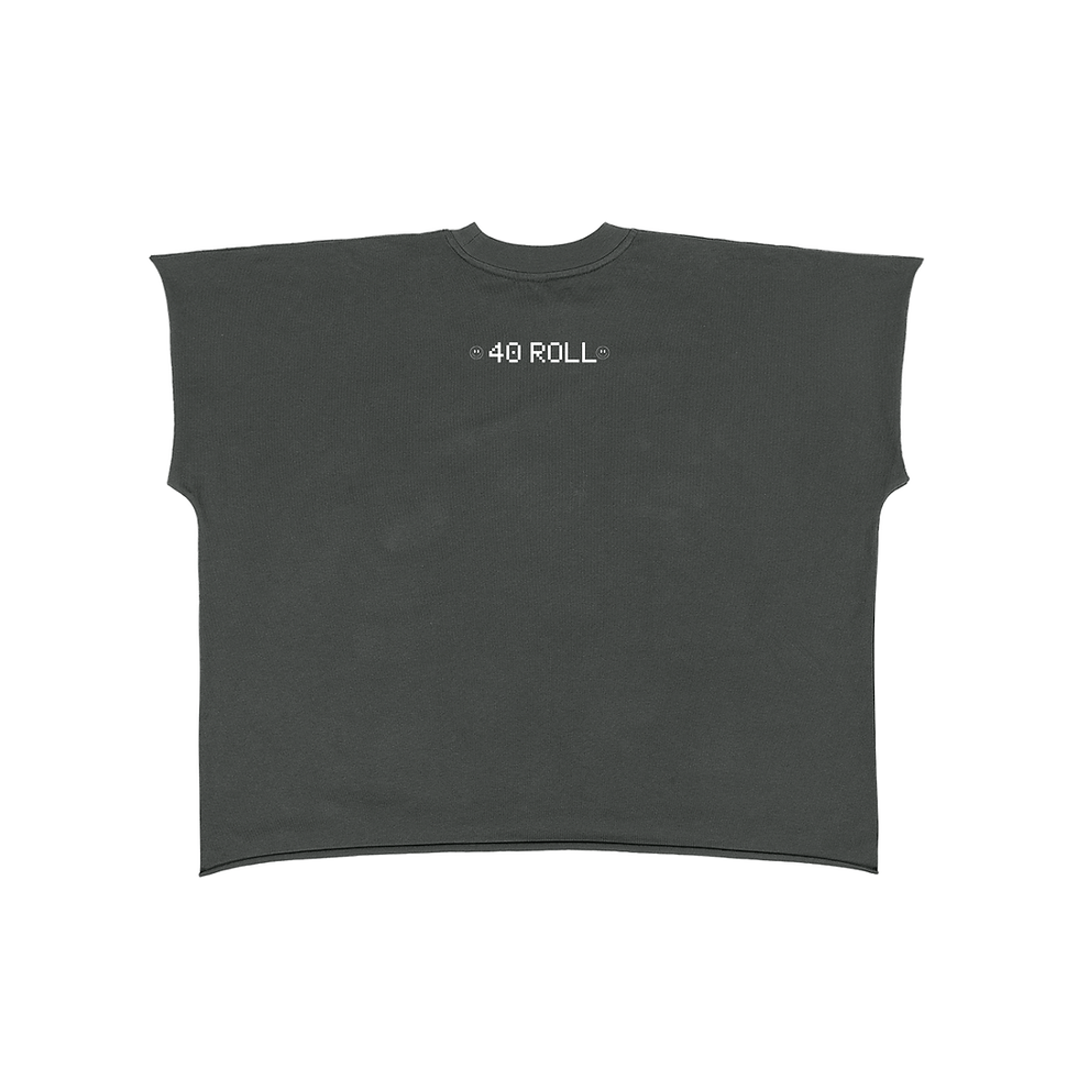 Thumbnail: Gray "40 ROLL" drop-shoulder T-shirt