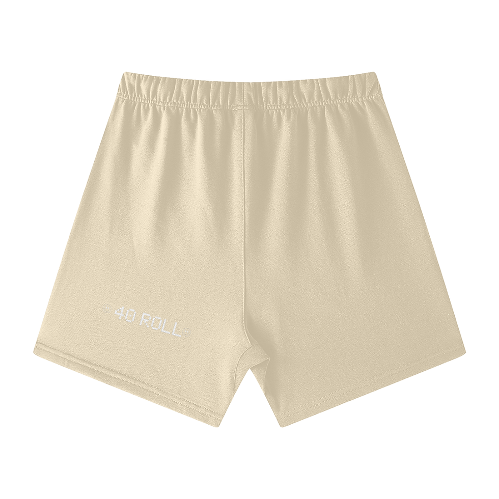 Thumbnail: Beige "40 FOLL" logo shorts