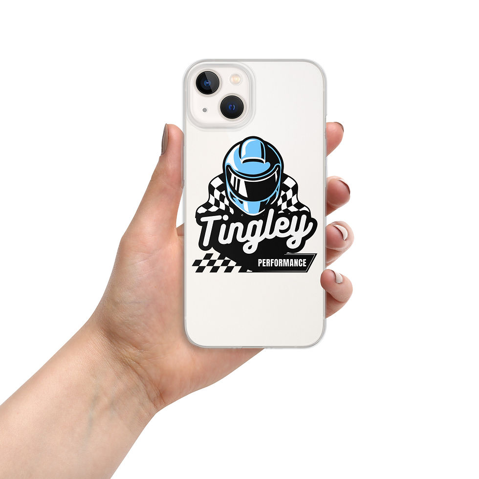 Thumbnail: Hand holding iPhone case featuring Tingley Performance logo