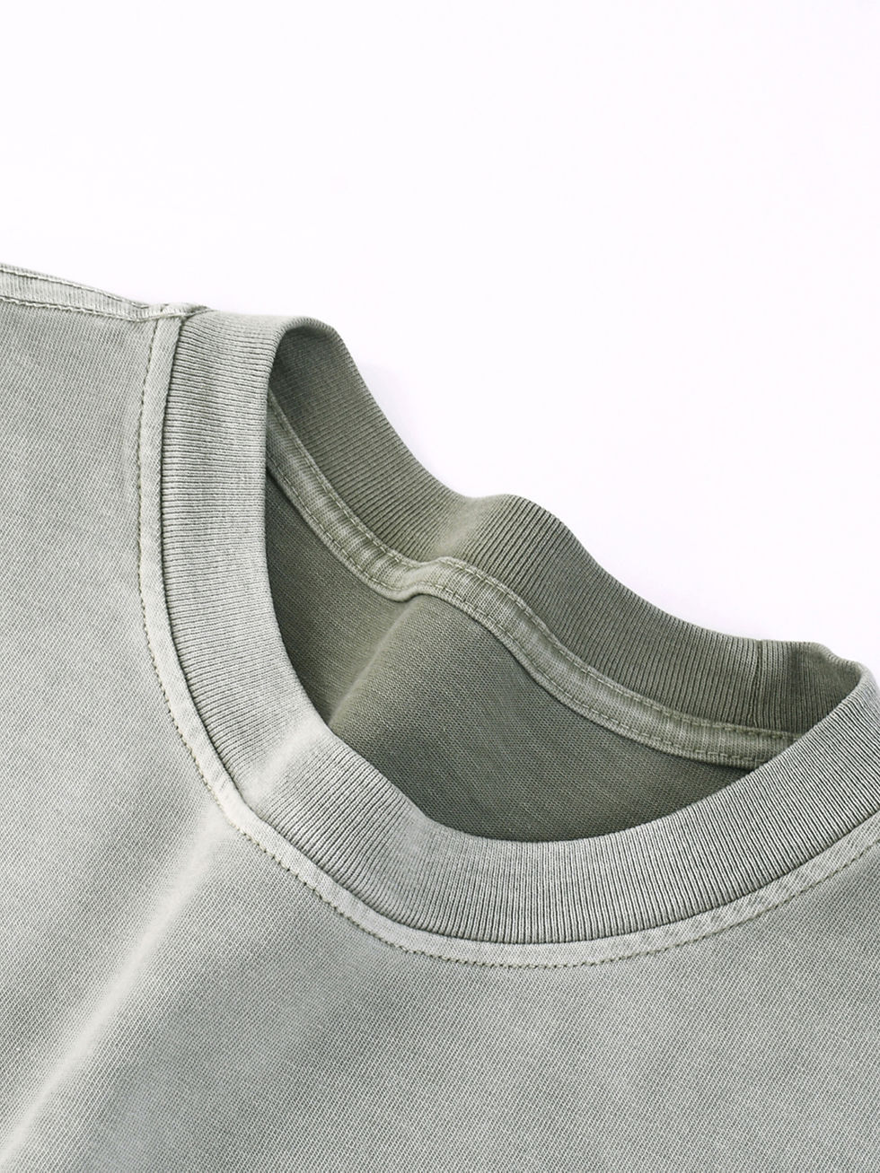 Thumbnail: Sage green Dirty Washed Hoodie neck