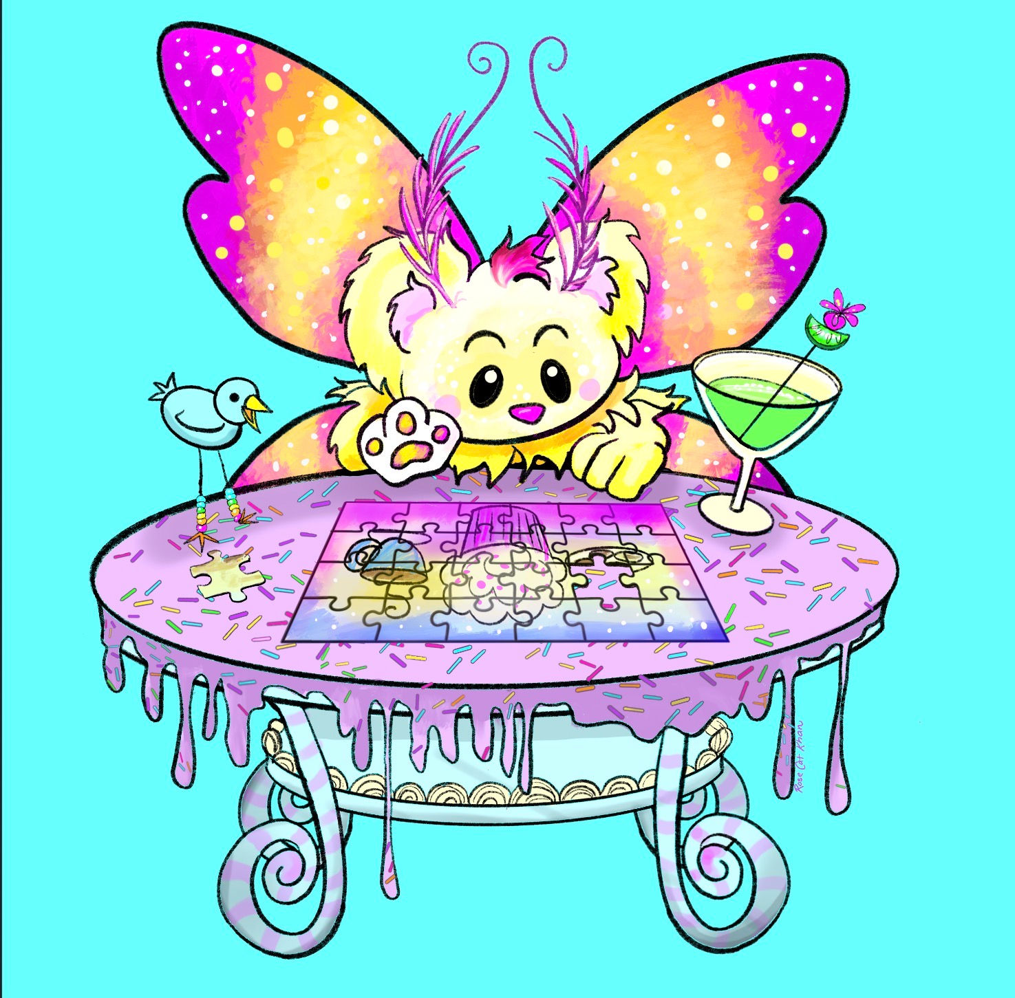 Rosy Maple Puzzle Bear T-Shirt
