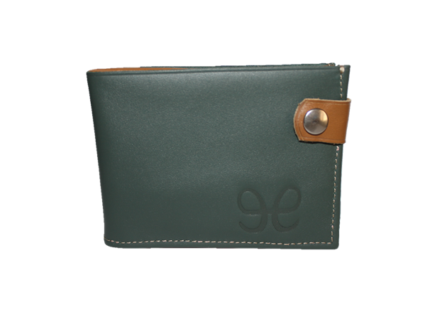 Portefeuille Luna Bicolore Vert-Camel