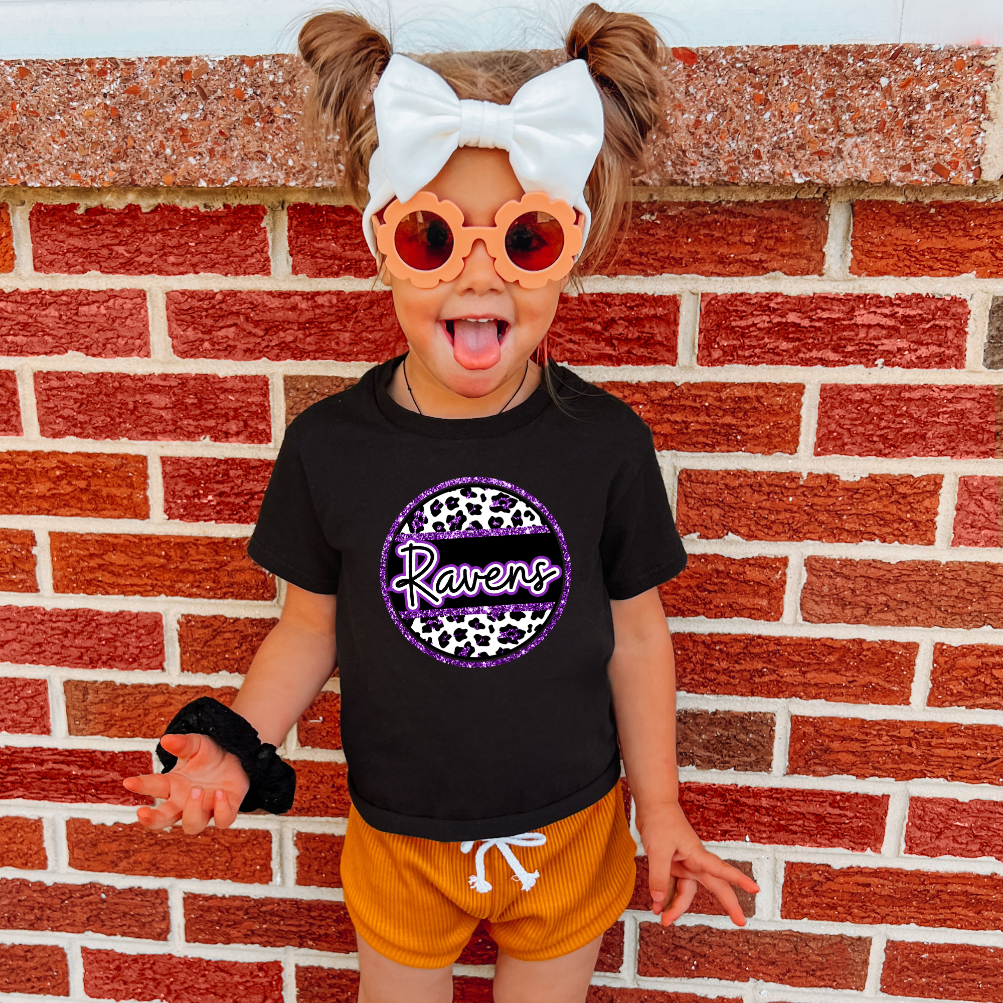 Kids Ravens Purple Cheetah Tee