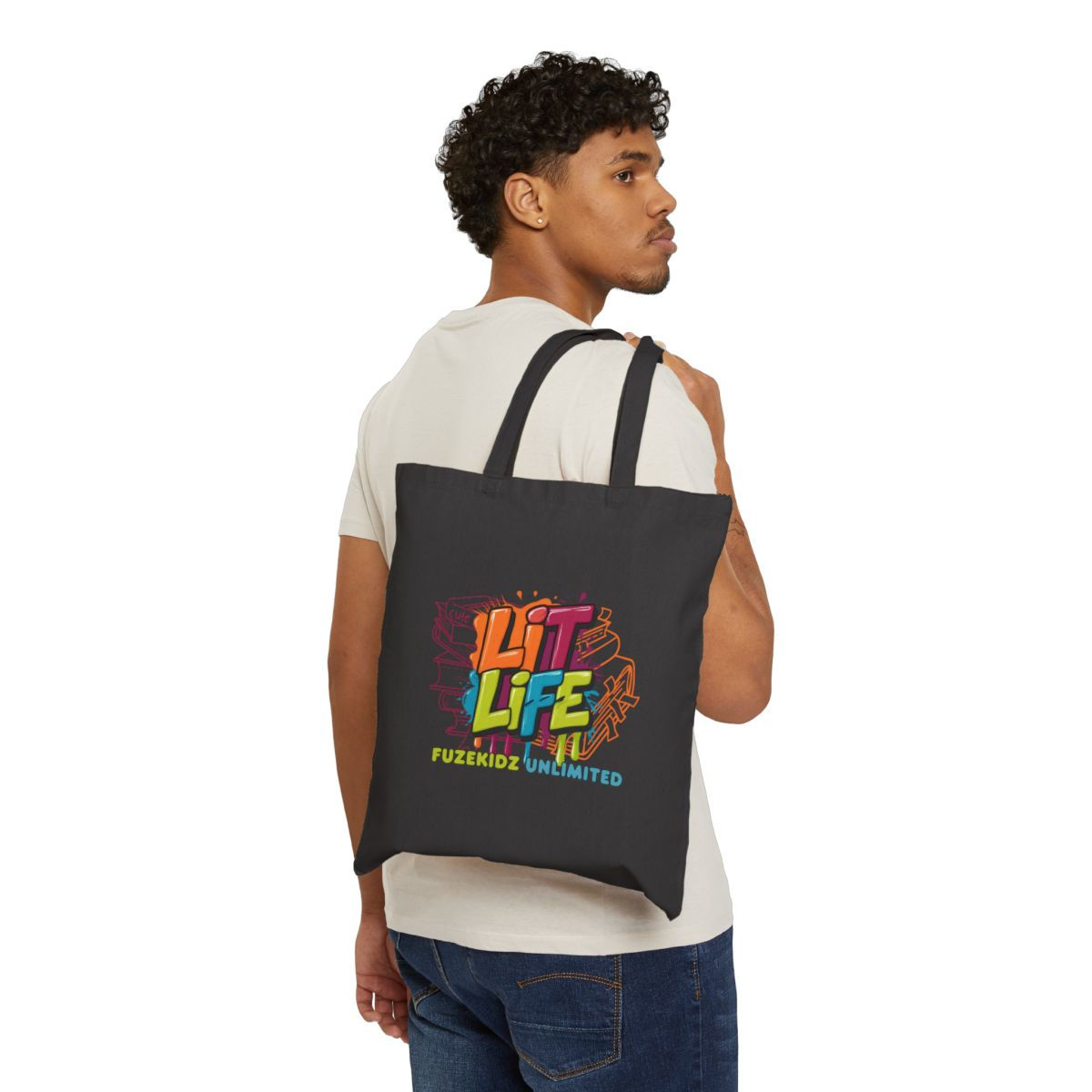 Lit Life Cotton Canvas Tote Bag