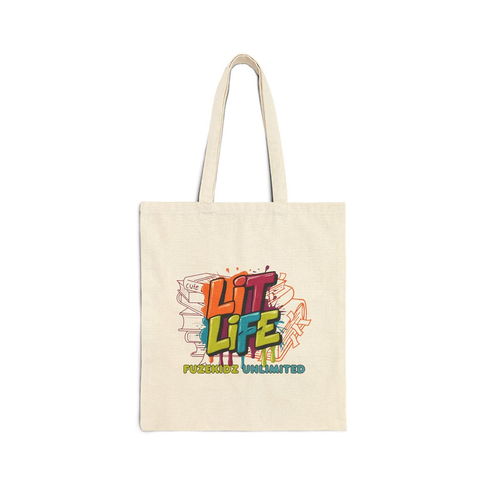 Thumbnail: Lit Life Cotton Canvas Tote Bag