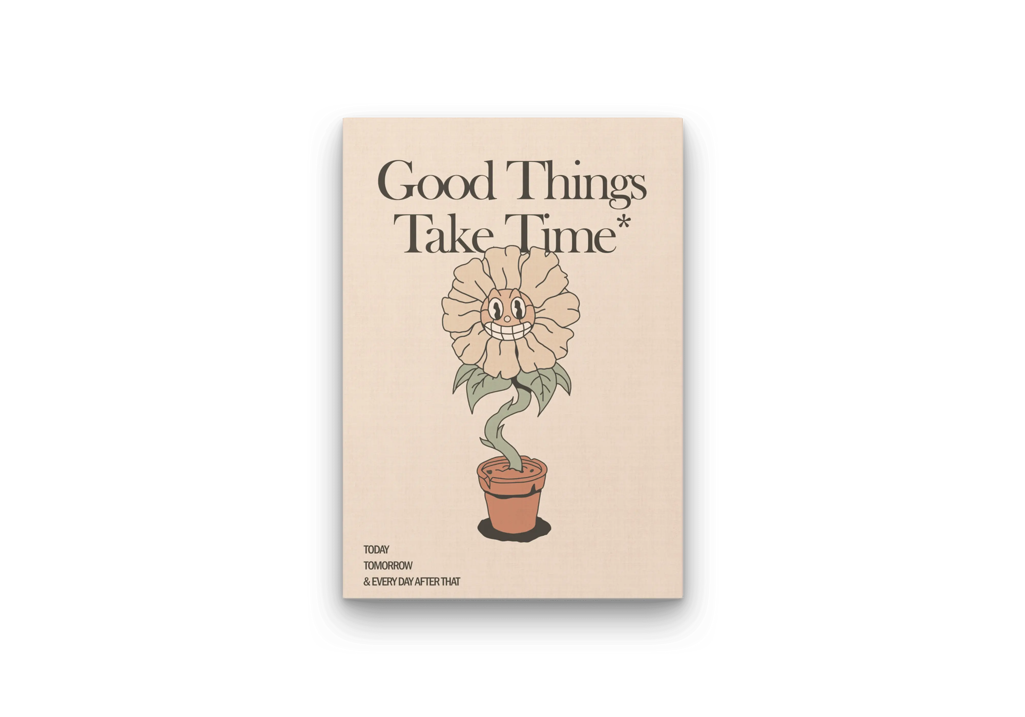 Good Things Take Time Floral Wall Art Canvas Print for Cozy Modern Décor