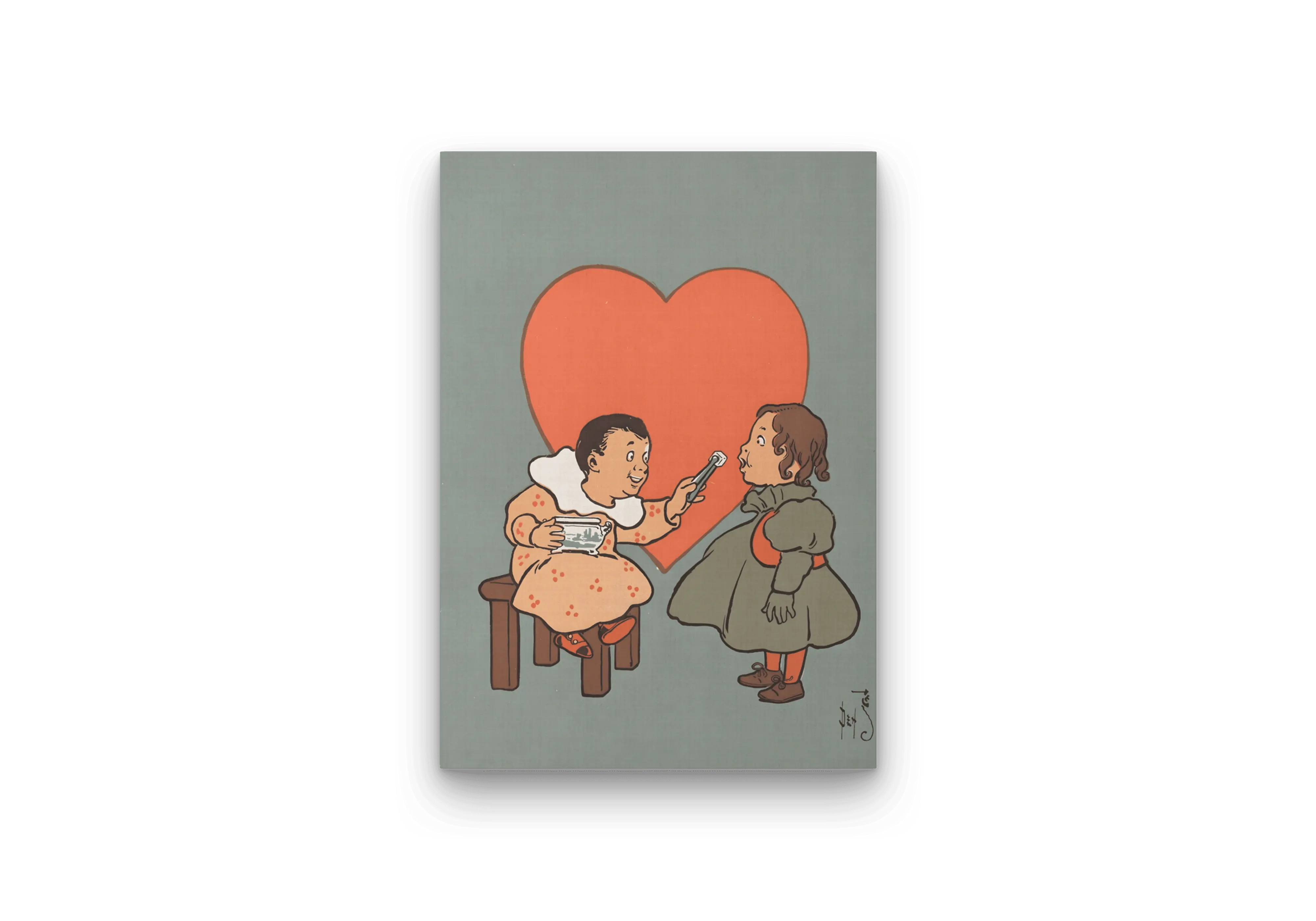 Vintage Childhood Illustration Wall Art Canvas Print for Nostalgic Home Décor
