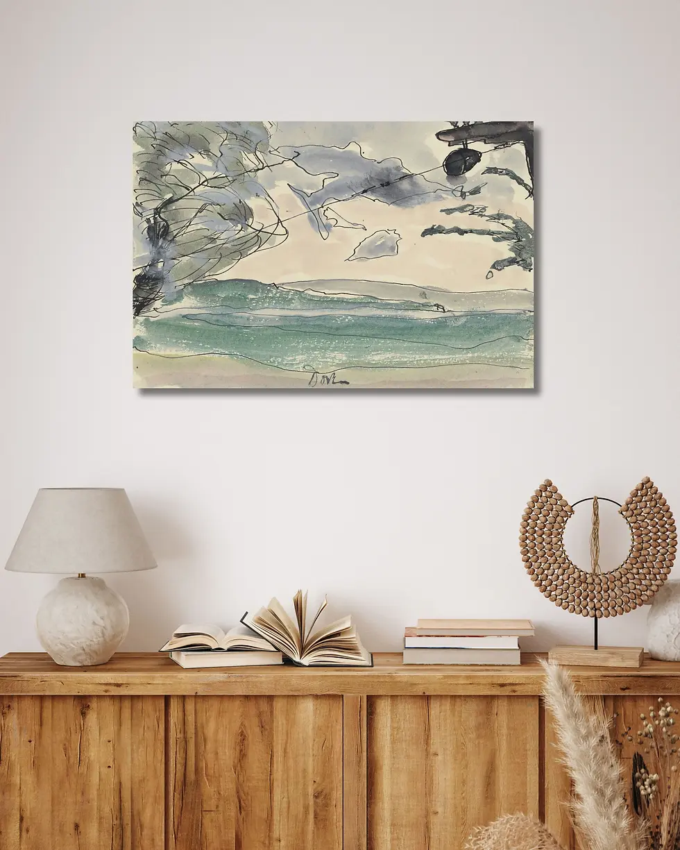 Thumbnail: Seneca Lake (1935) by Arthur Dove – Abstract Nature Landscape Canvas