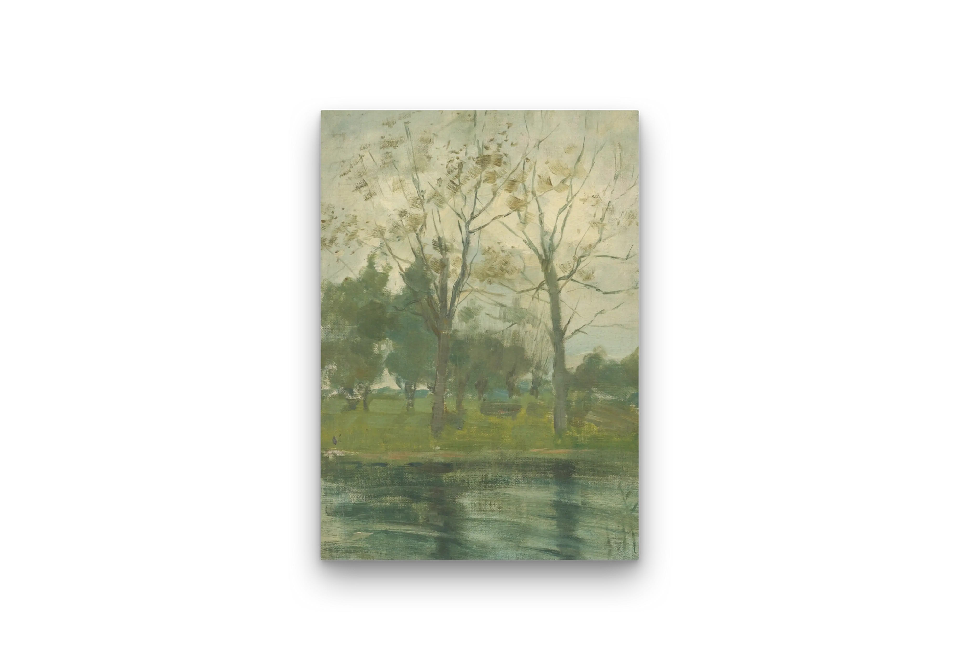 Two Trees Silhouetted Behind a Watercourse (1900–1902) – Piet Mondrian