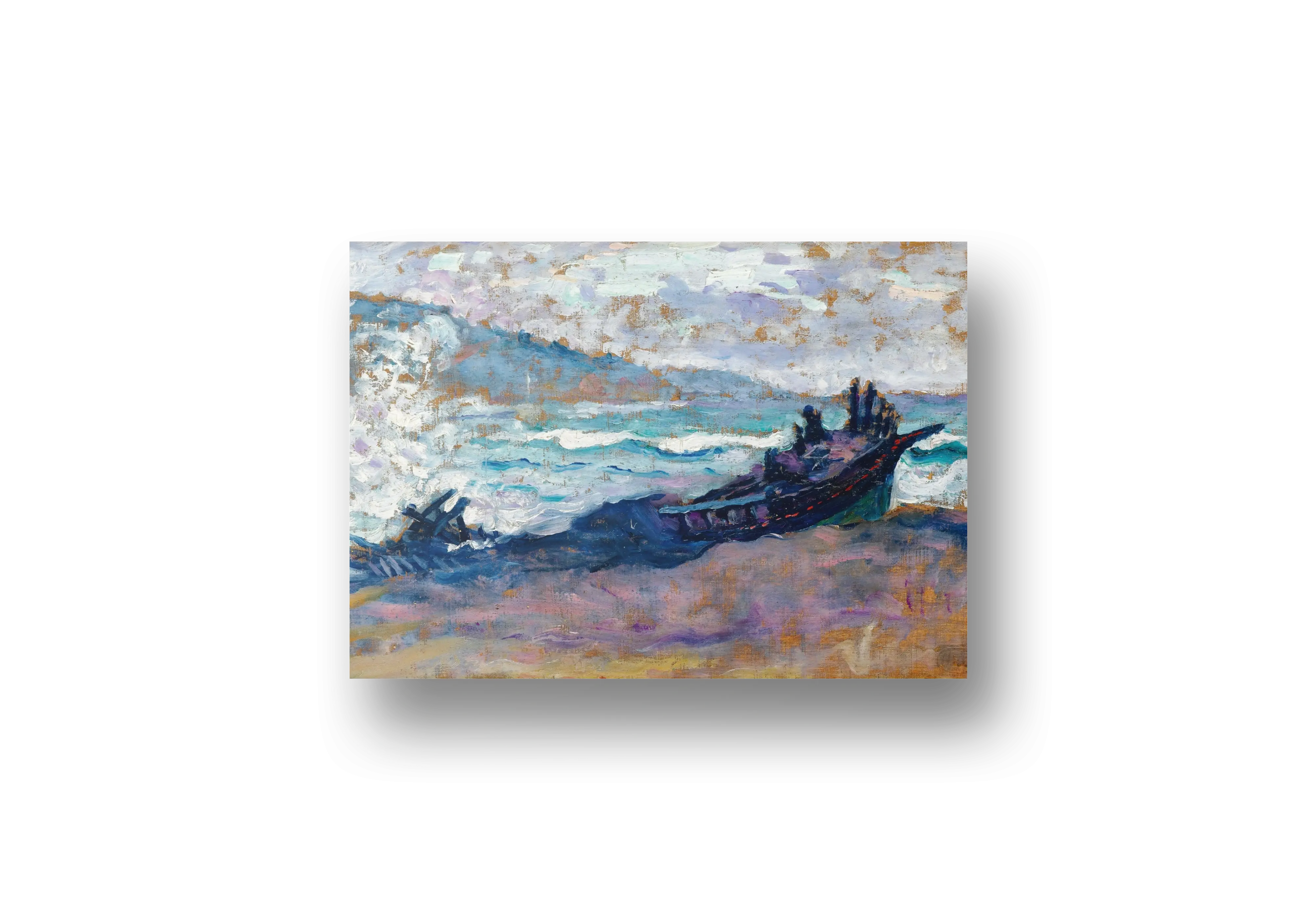 Barques Sur La Plage Pointillist Boats Scene – henri-edmond cross