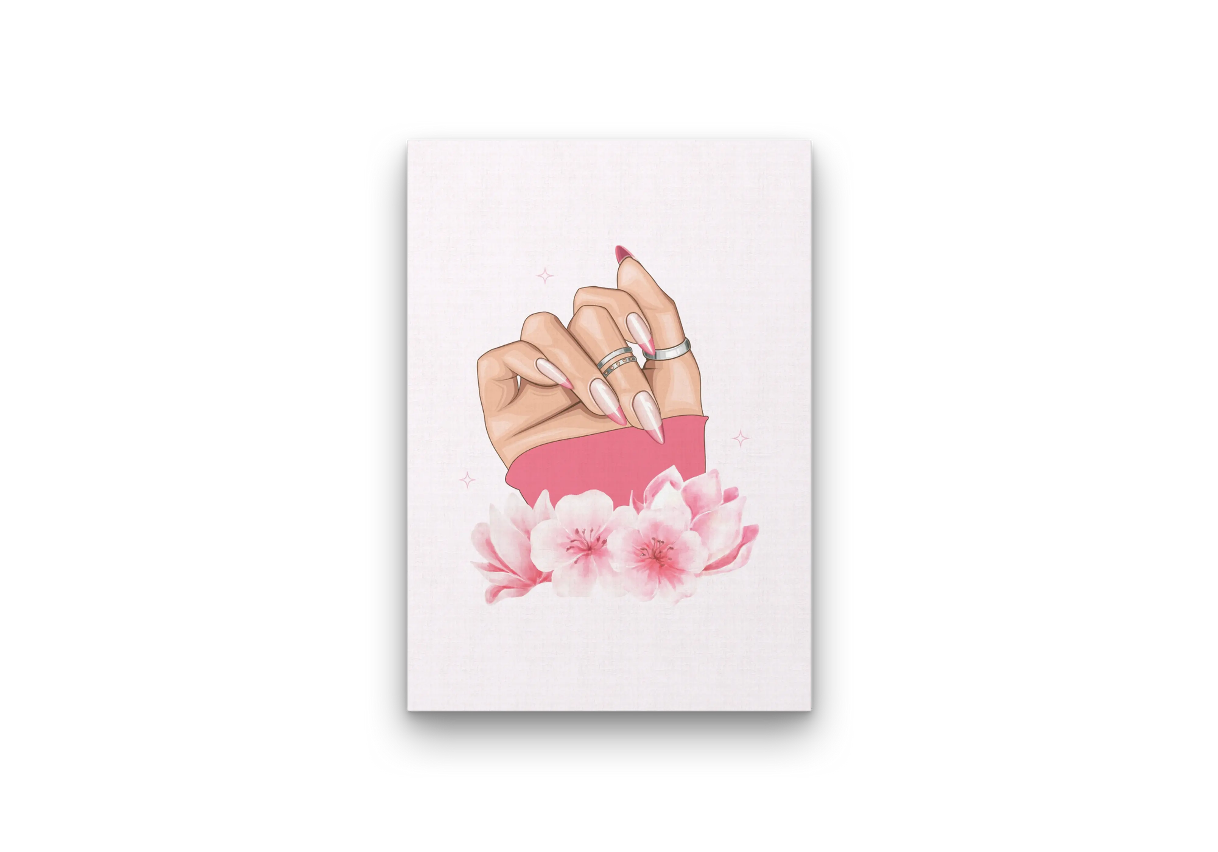Feminine Hand and Blossom Wall Art Canvas Print for Modern Interiors