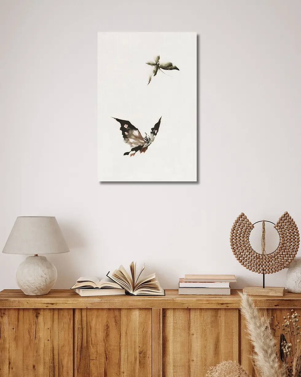Thumbnail: Flying Birds Minimalist Ink Study (c. 1830) – Katsushika Hokusai