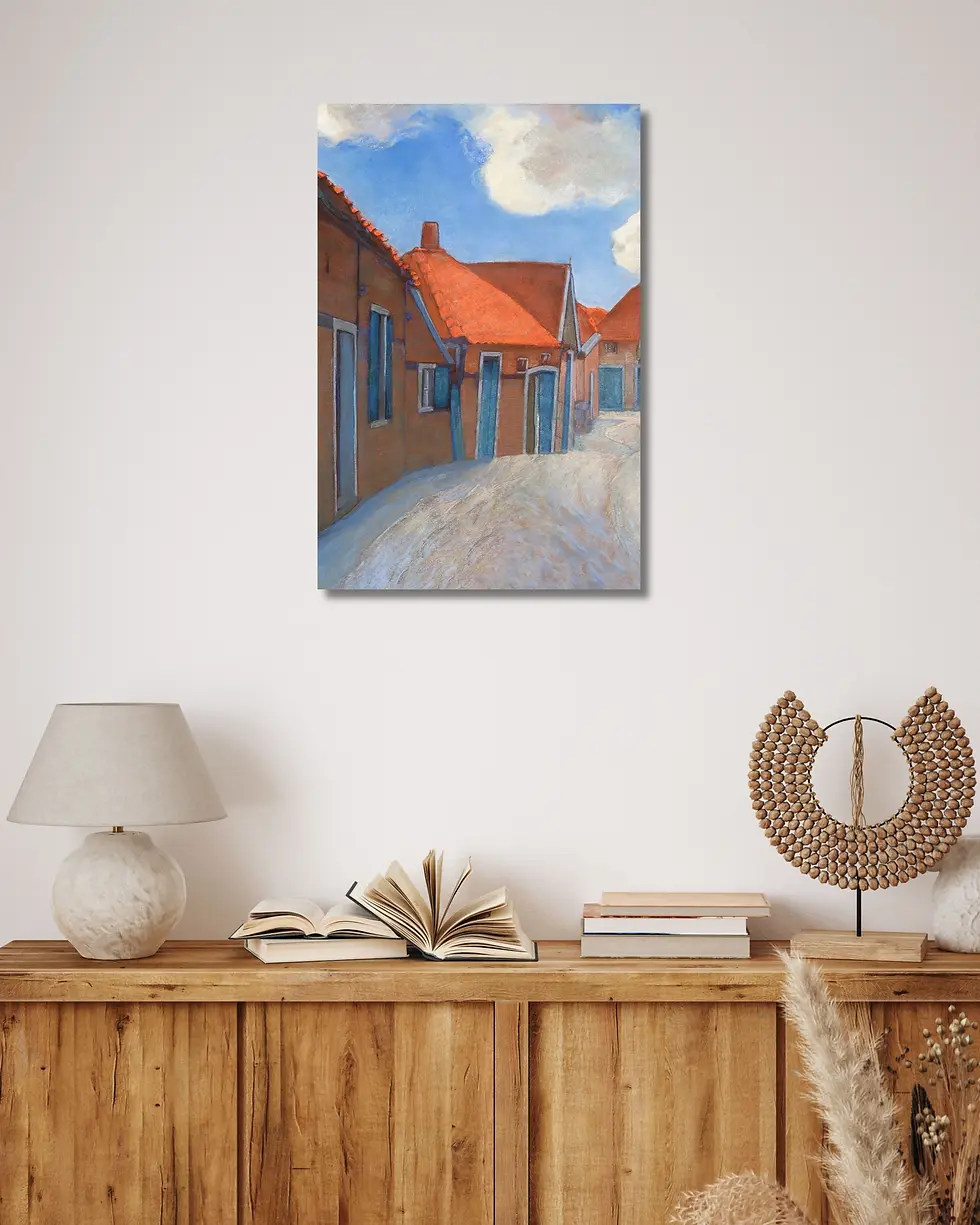 Thumbnail: Dutch Village Street with Red Roof Houses (circa 1906) – Piet Mondrian