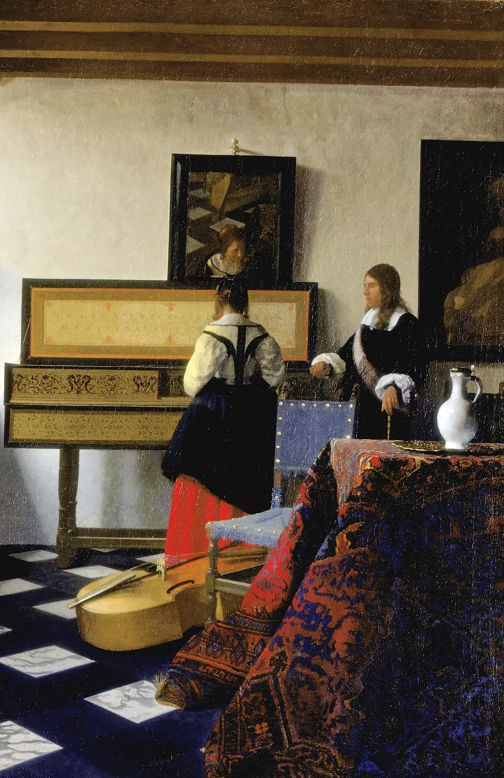 Thumbnail: The Music Lesson (c. 1662–65) Interior Scene – Johannes Vermeer