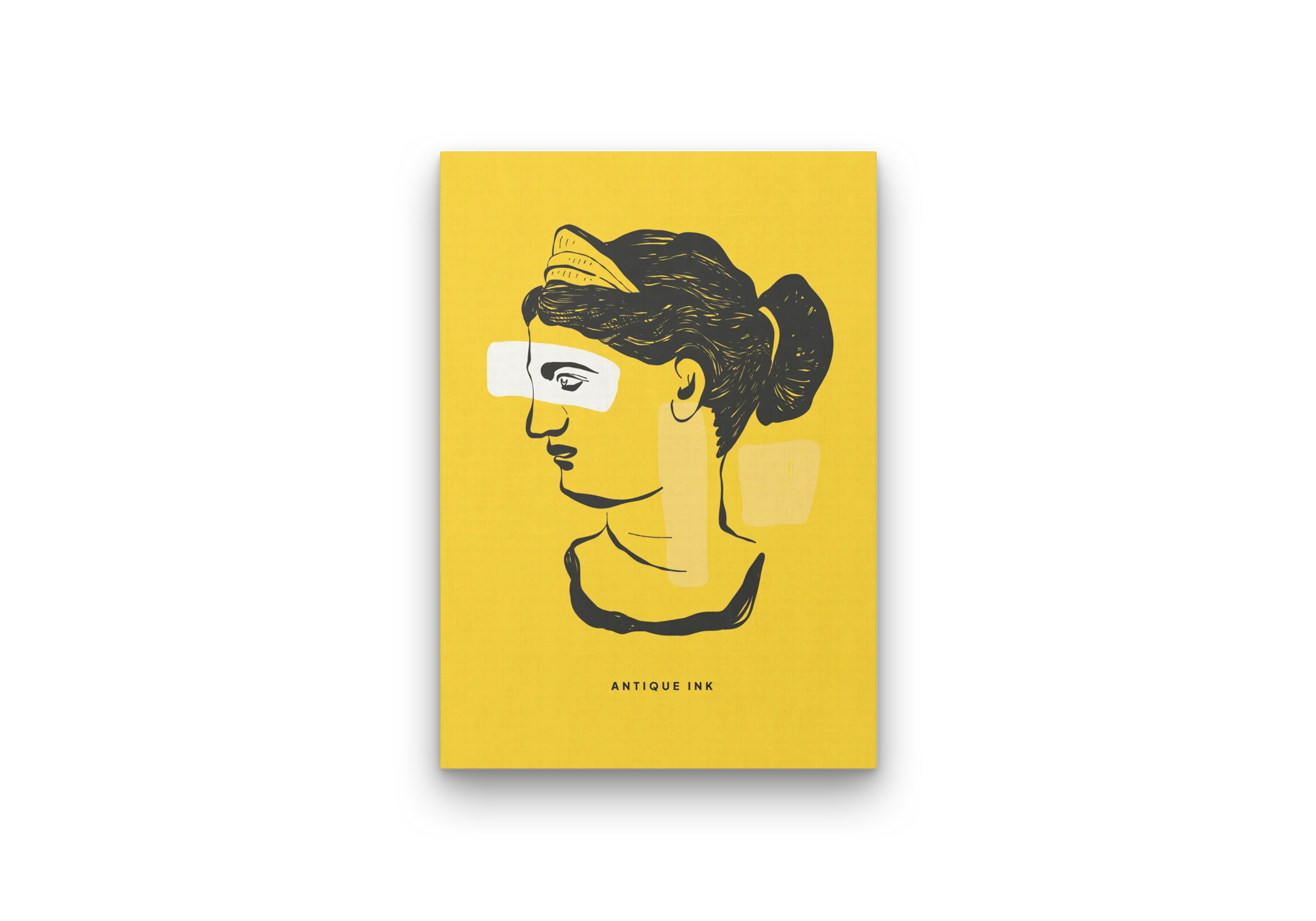 Antique Ink Woman Illustration Wall Art Canvas Print for Modern Interiors