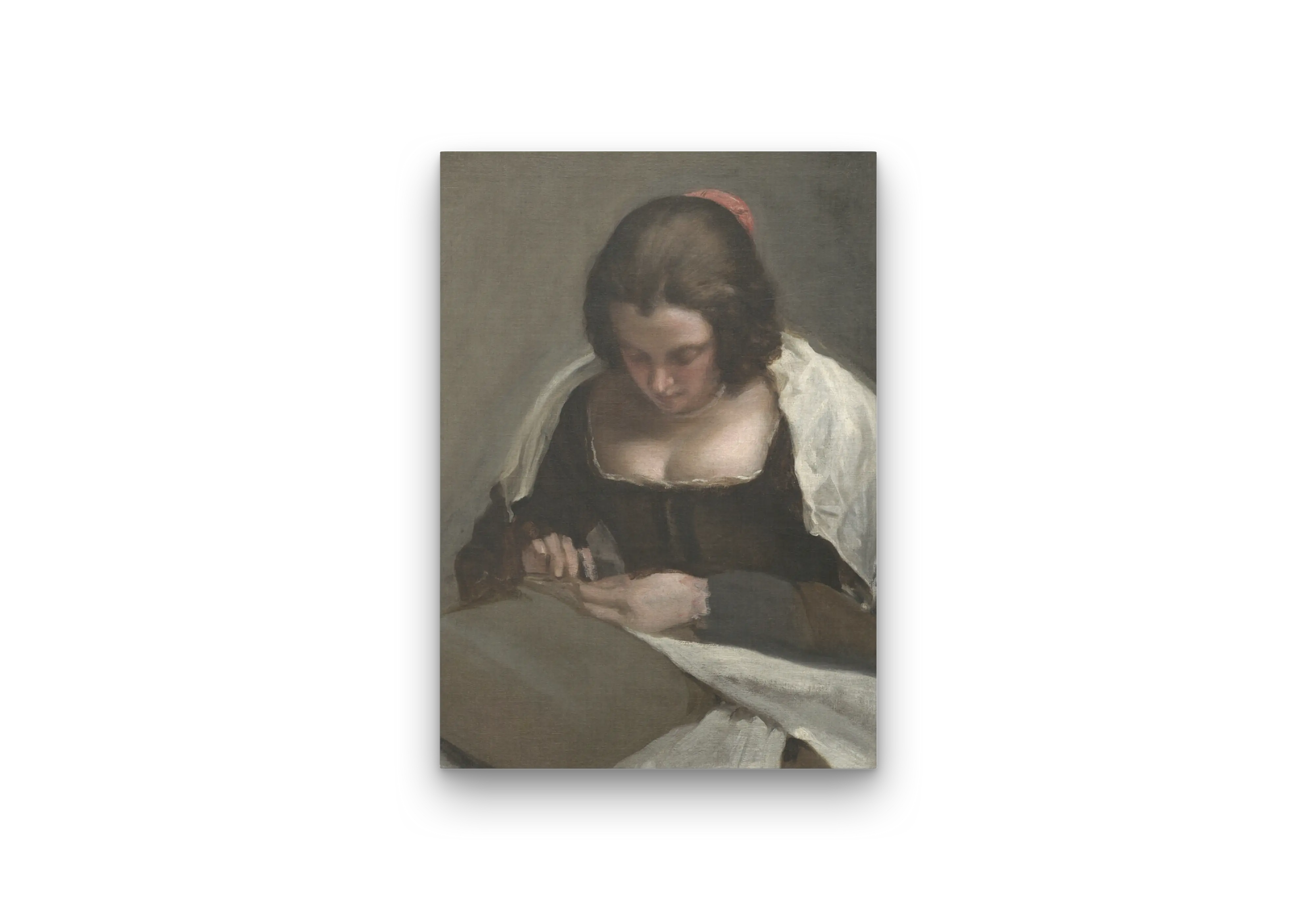 The Needlewoman Genre Scene Baroque Art Print (c. 1640–1650)