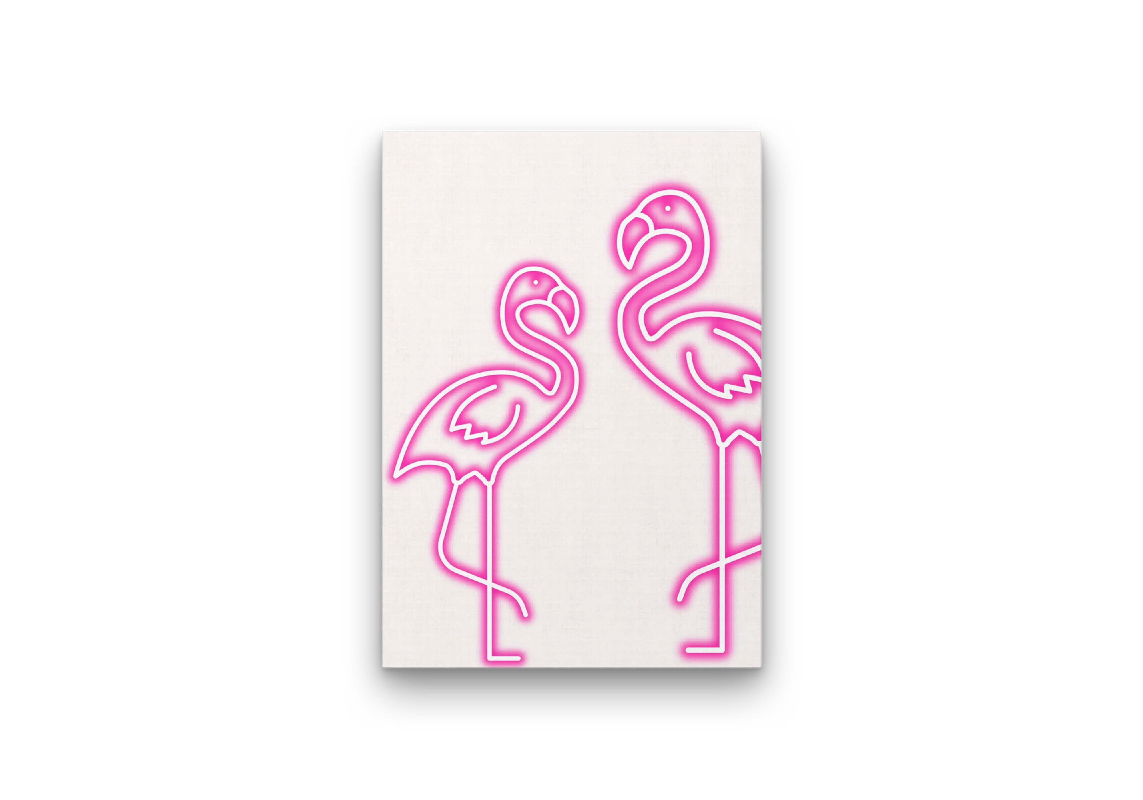 Neon Flamingo Wall Art Print with Retro Glow Aesthetic