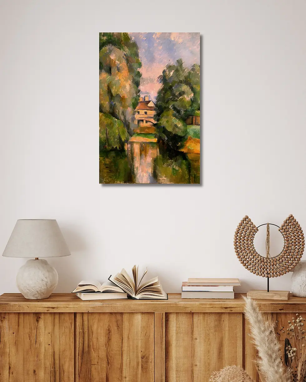 Thumbnail: Country House by a River Post Impressionist Landscape