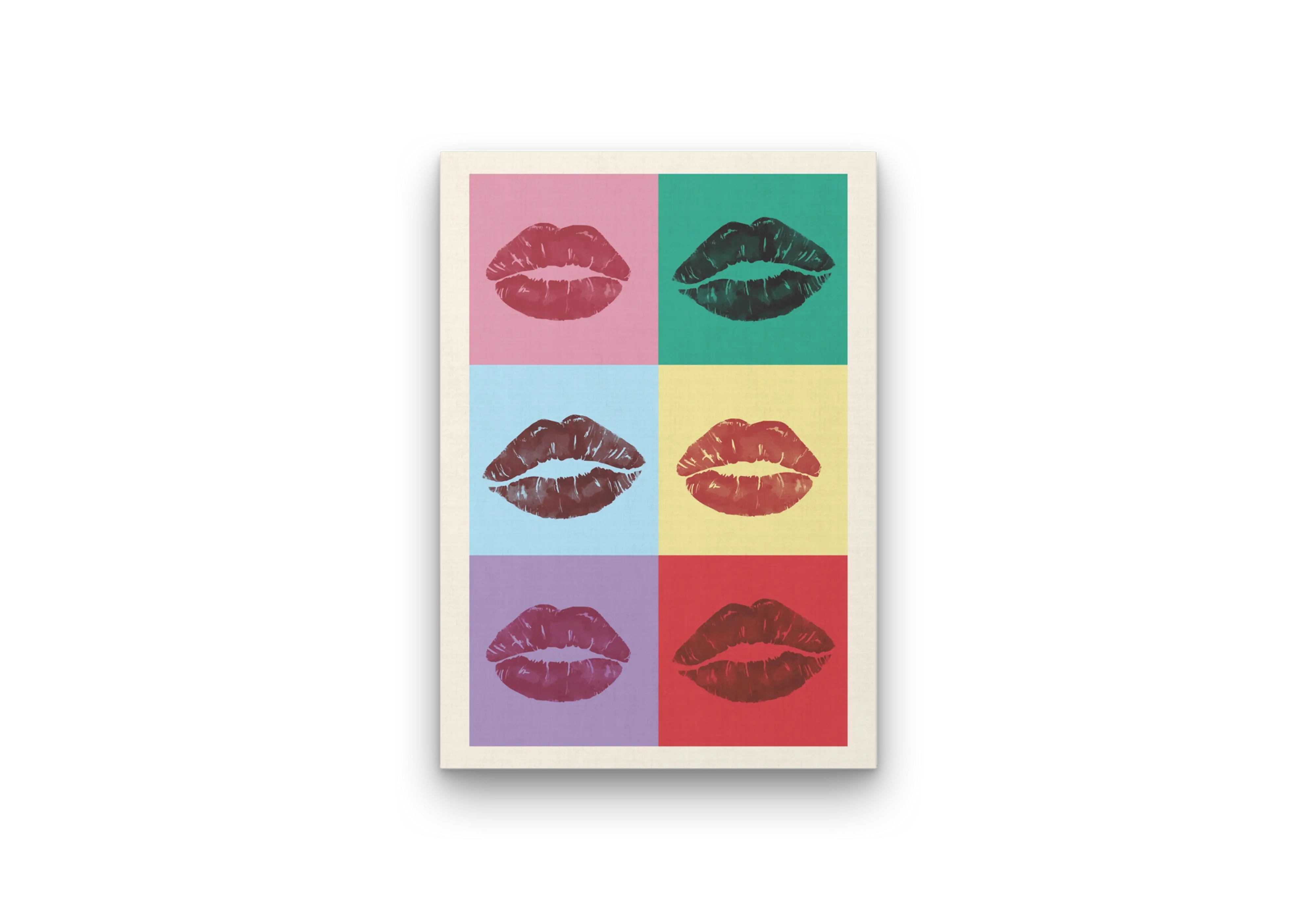 Pop Art Lips Grid Wall Art Canvas Print for Bold Modern Home Décor