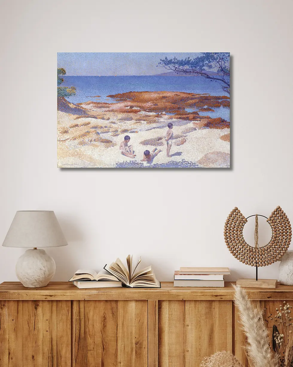 Thumbnail: Beach at Cabasson 1891 Pointillist Seascape – henri-edmond cross