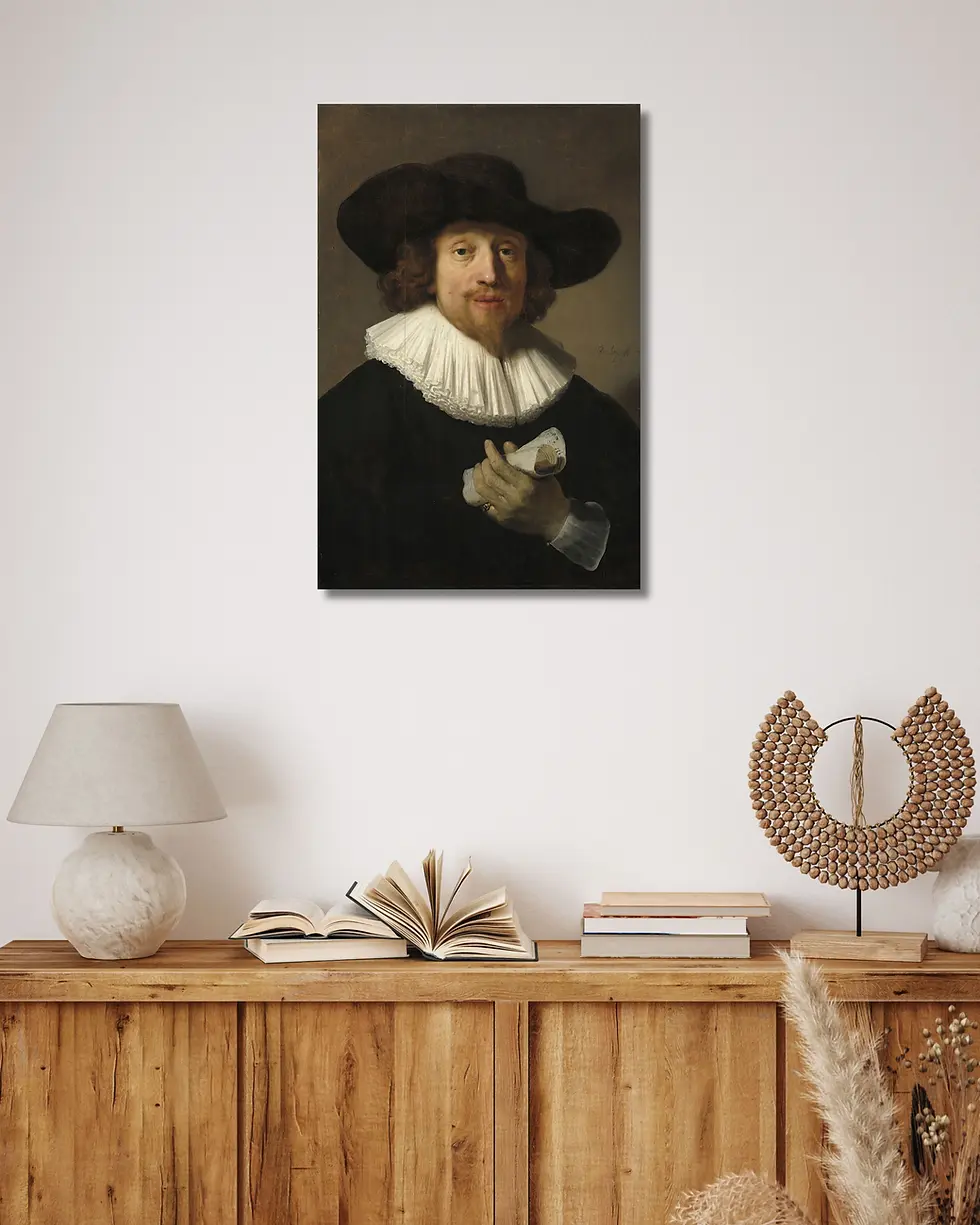 Thumbnail: Man with a Sheet of Music (1633) Baroque Portrait Art – Rembrandt Van Rijn