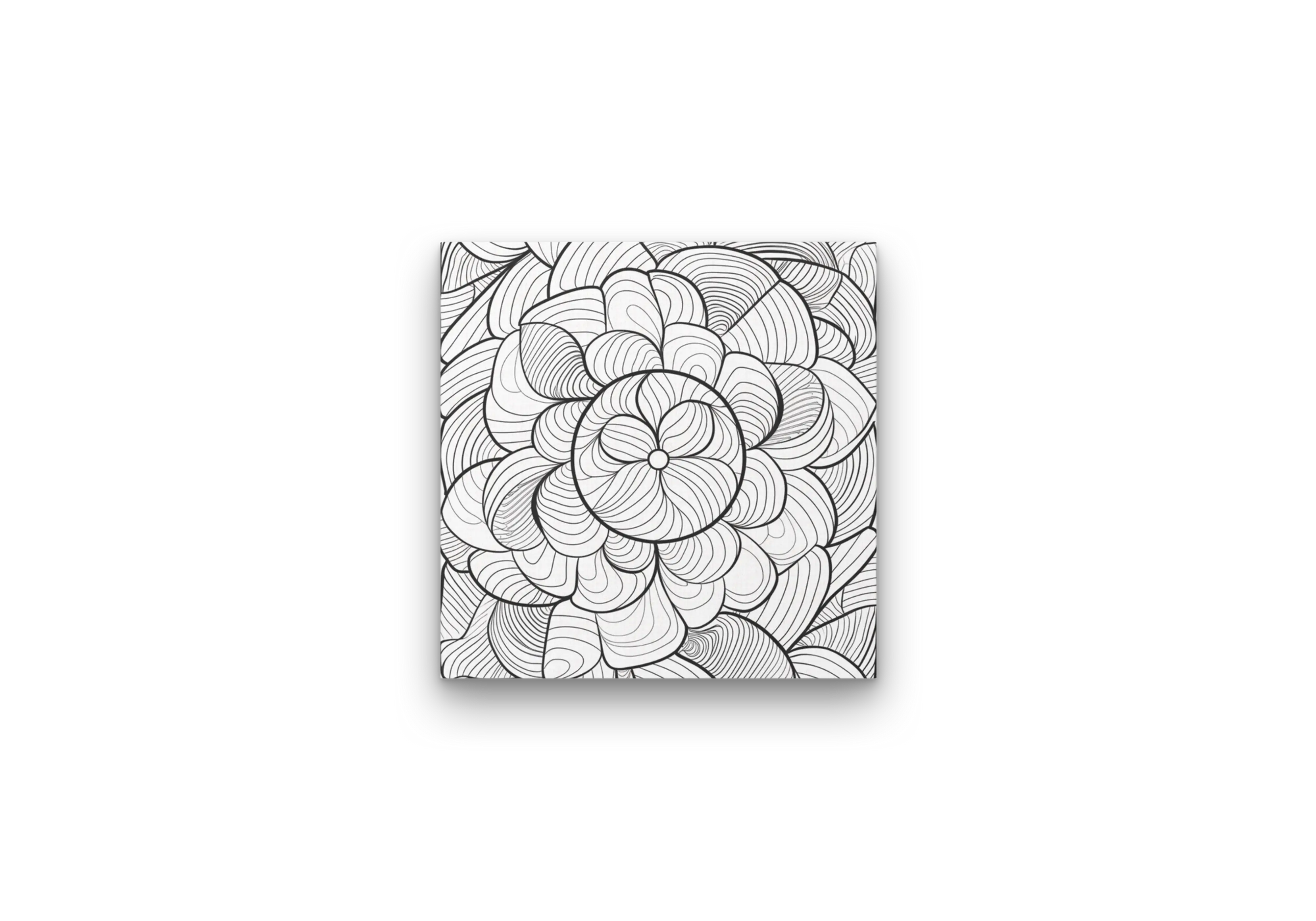Petal Rhythm Abstract Mandala Canvas Wall Art 8x8 Premium Print