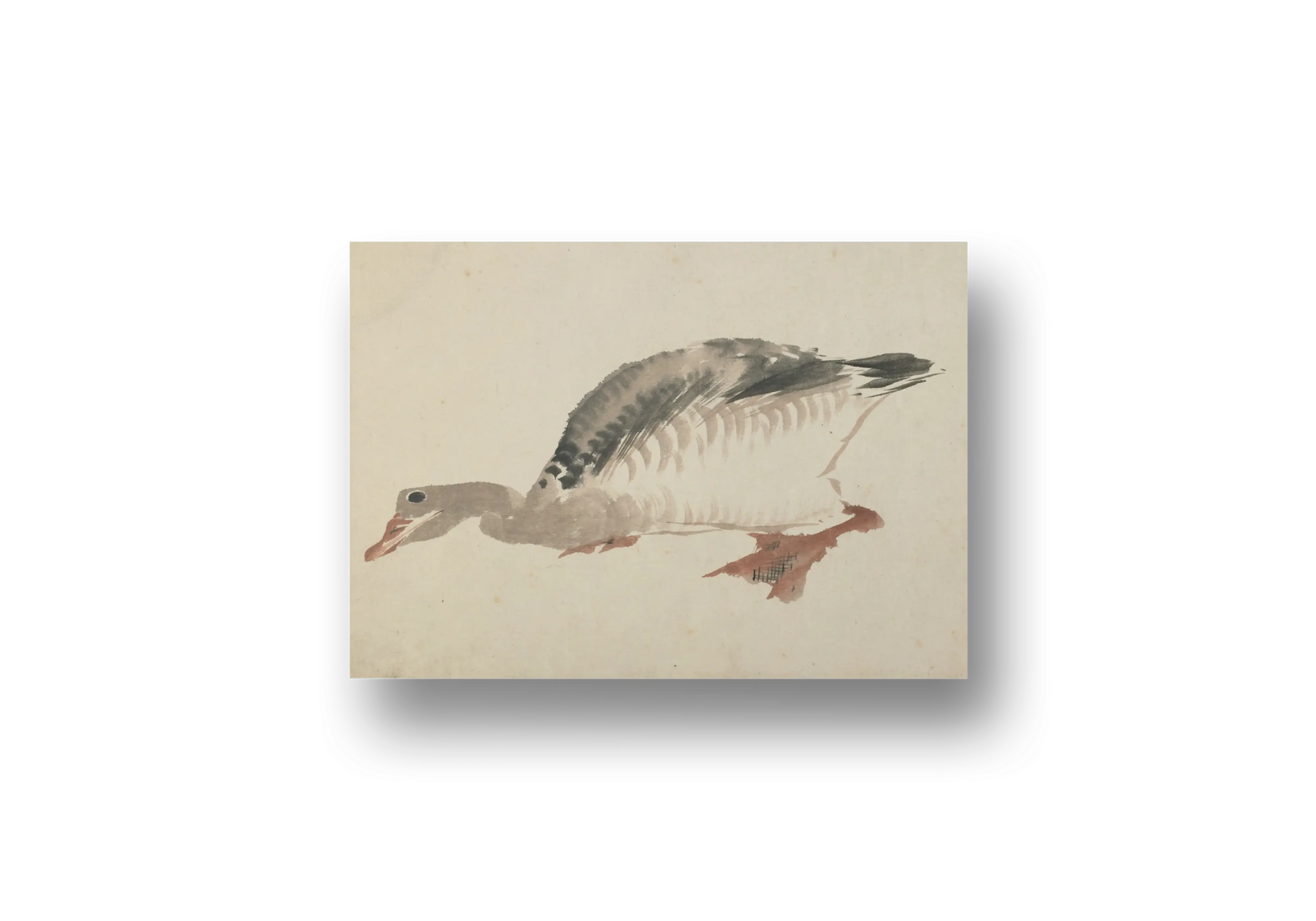 Resting Duck Ink Painting (c. 1830) – Katsushika Hokusai