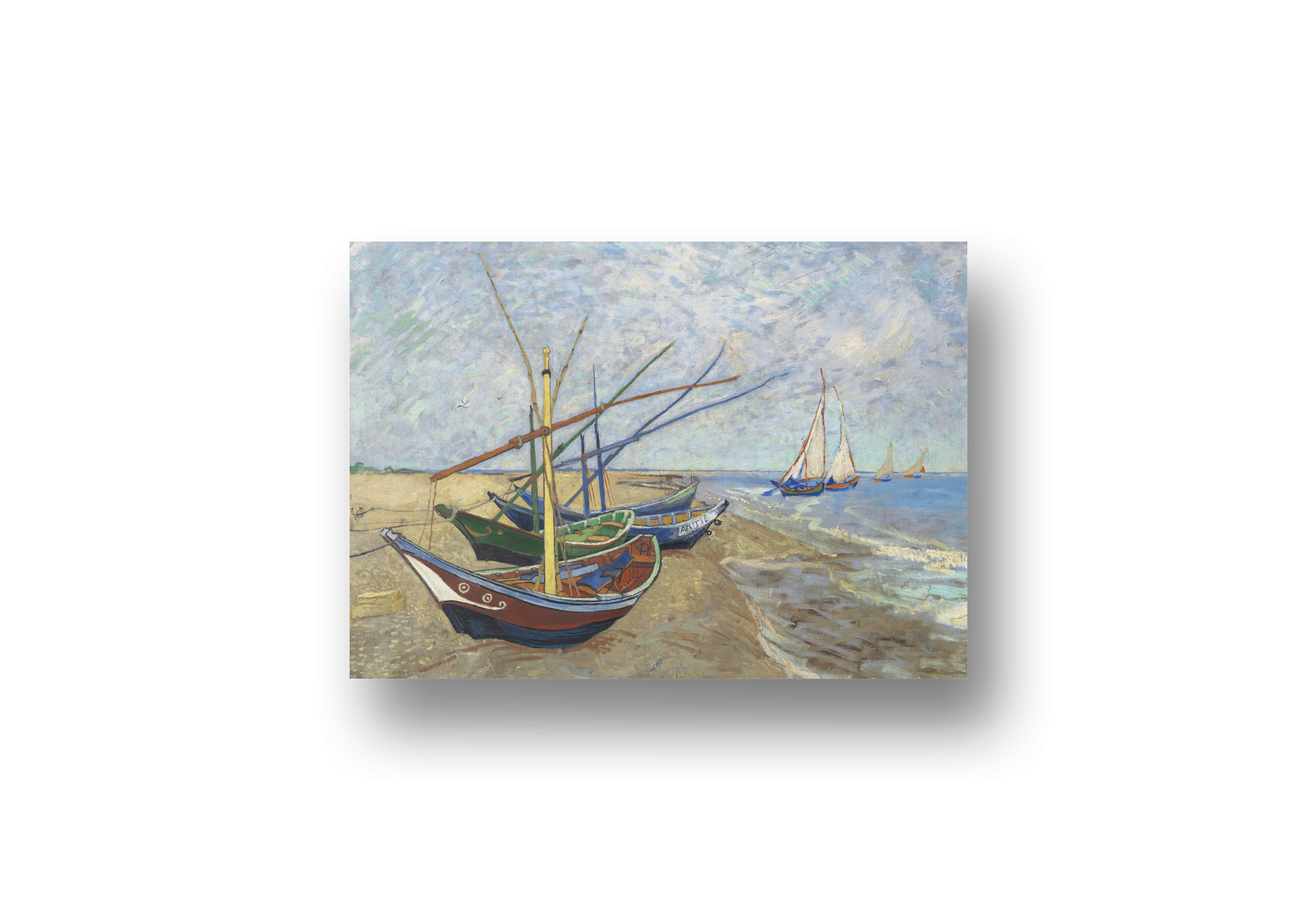 Fishing Boats on the Beach by Van Gogh – Coastal Art Canvas