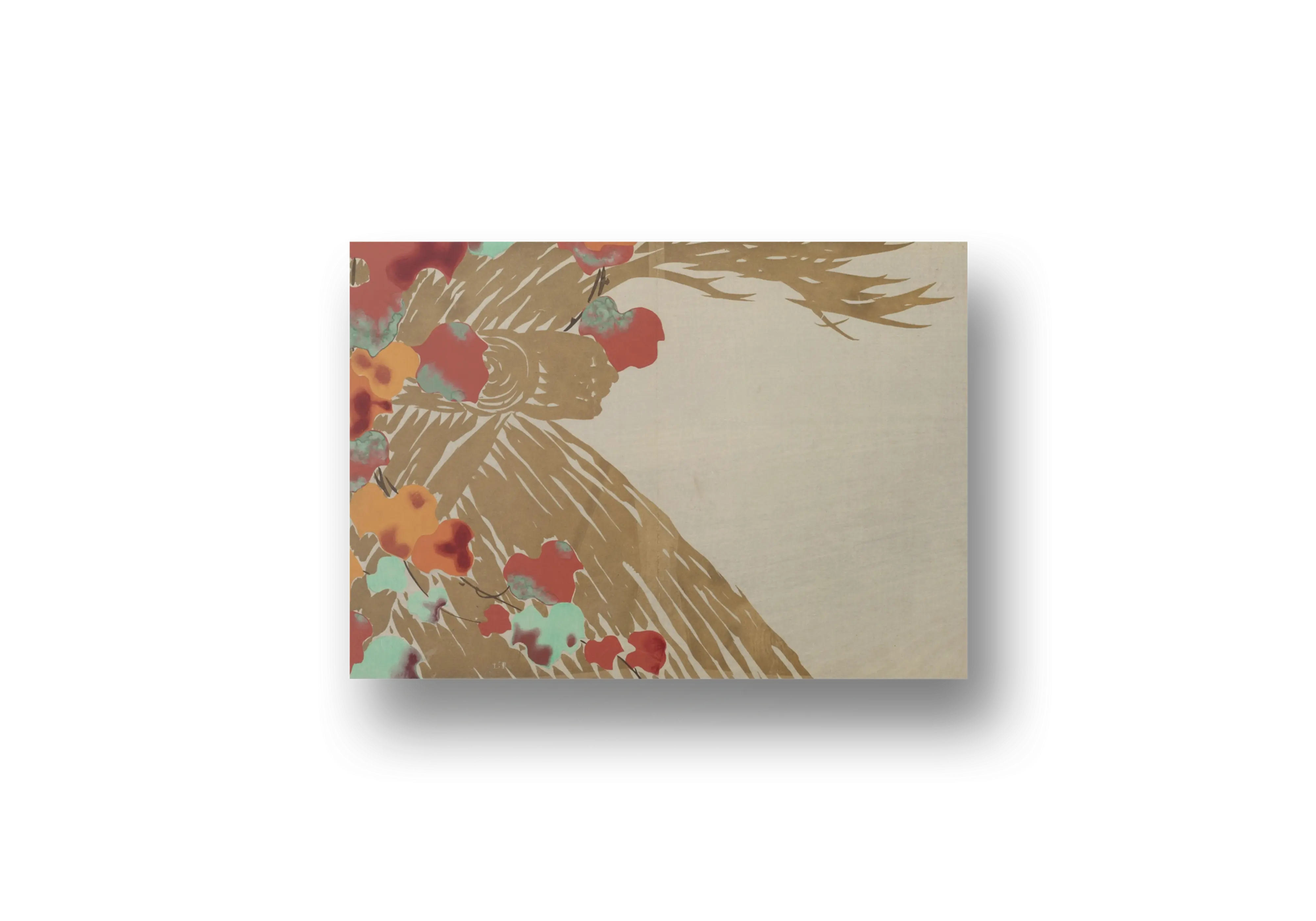 Ivy Leaves Japanese Art Canvas Print with Natural Flow