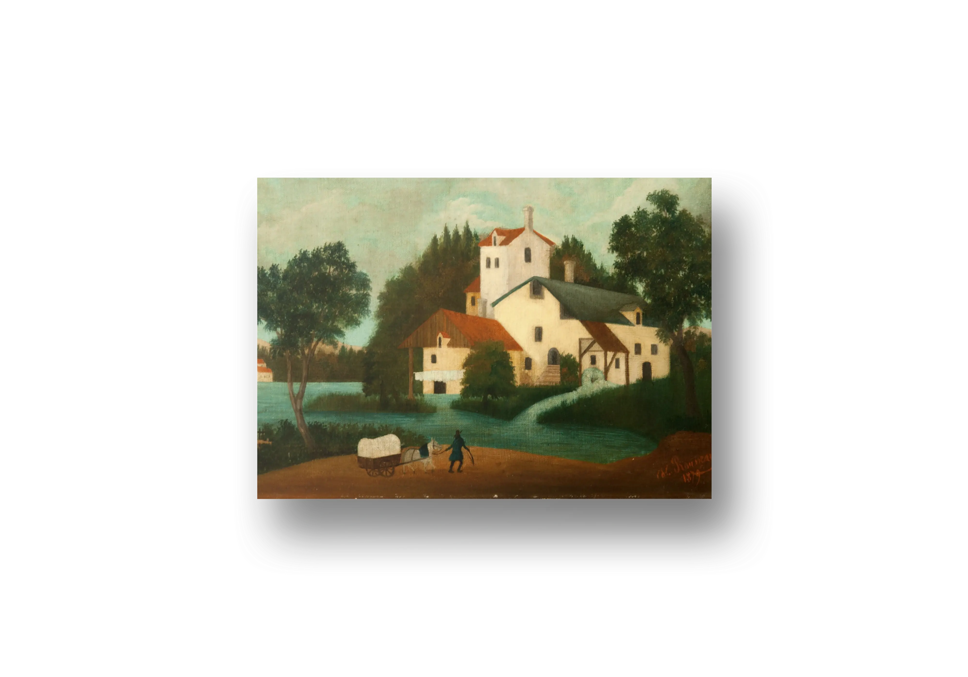 Landscape with Watermill 1879 Rustic Scene – henri rousseau