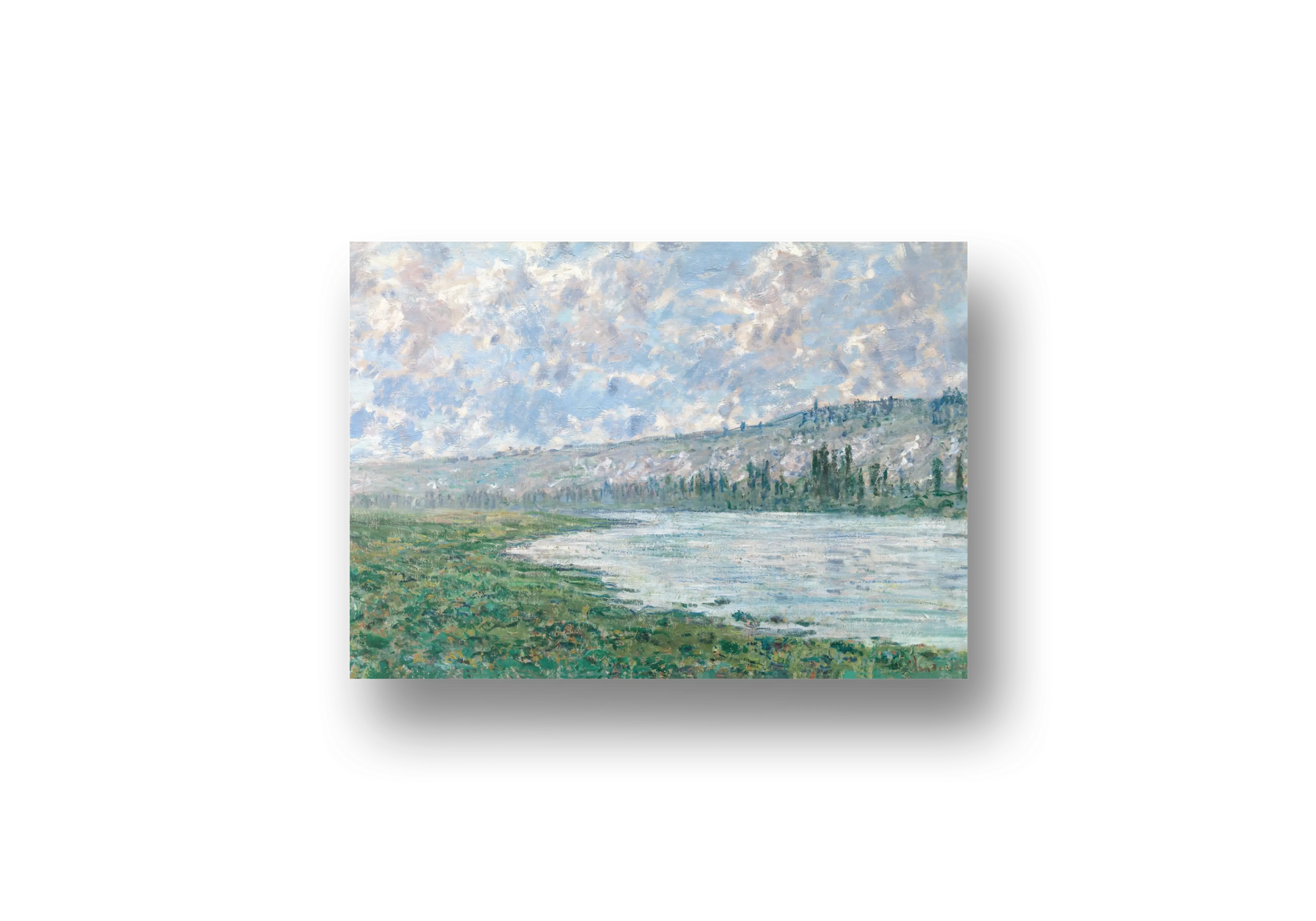 Claude Monet Riverside Landscape Impressionist Canvas Print (c. 1875)