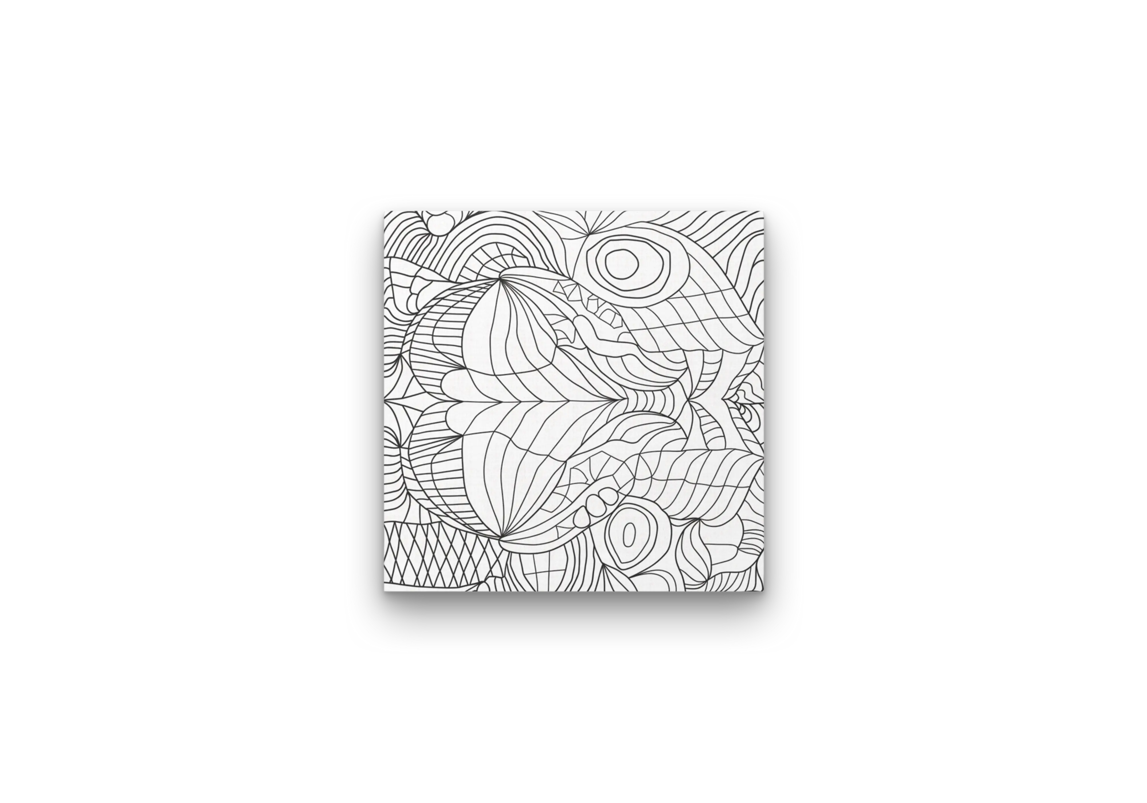 Soft Wave Mandala Canvas Wall Art 8x8 Abstract Flow Design