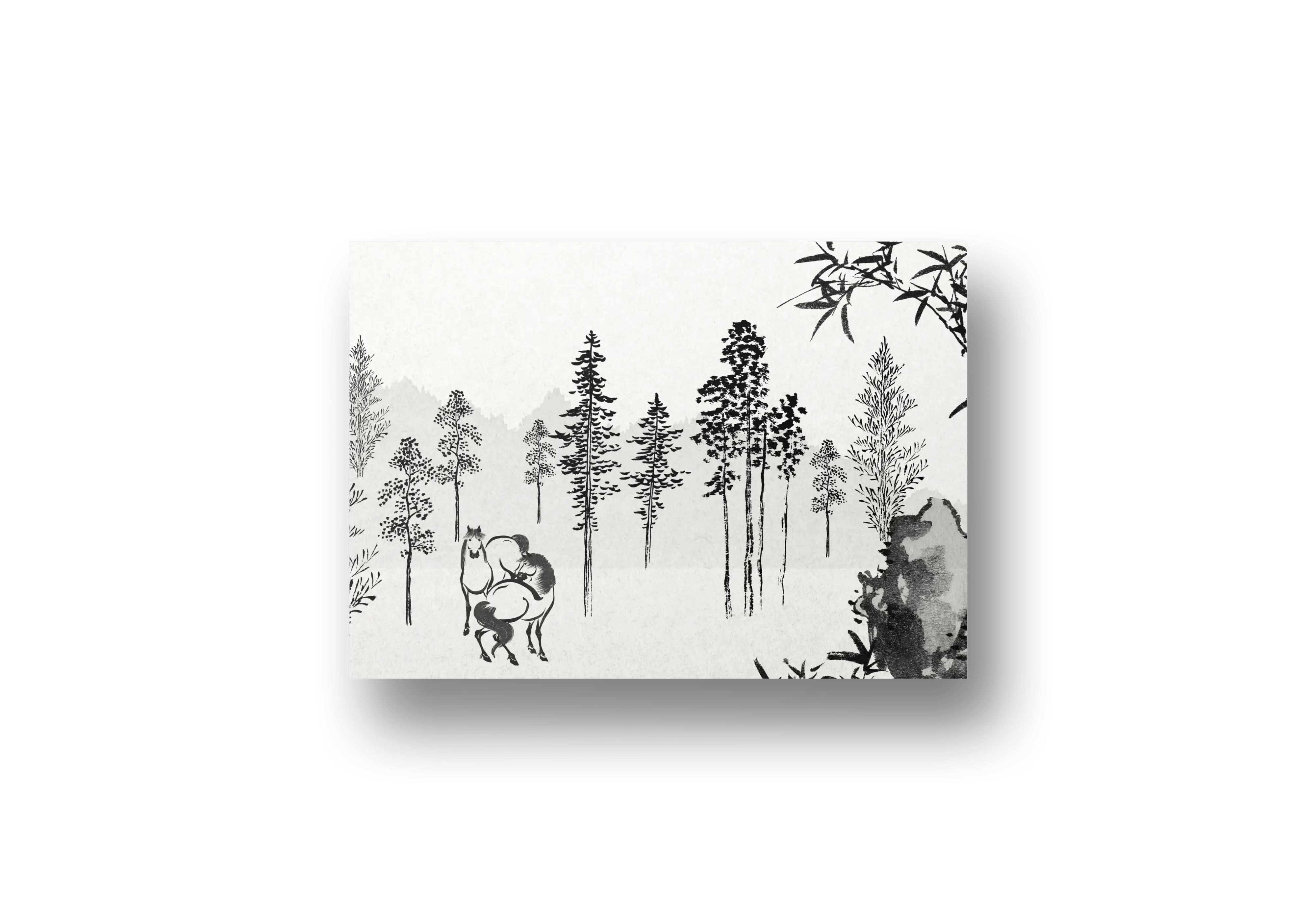 Horses in Forest Landscape (c. 1812) – Katsushika Hokusai
