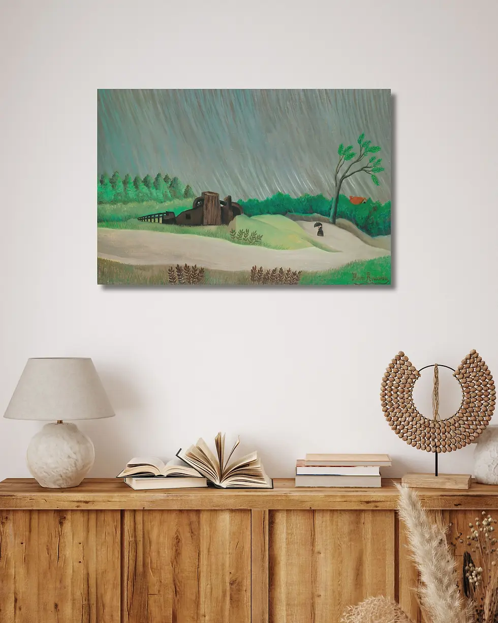 Thumbnail: Un Matin De Pluie (1896–1897) Naïve Landscape Print – henri rousseau