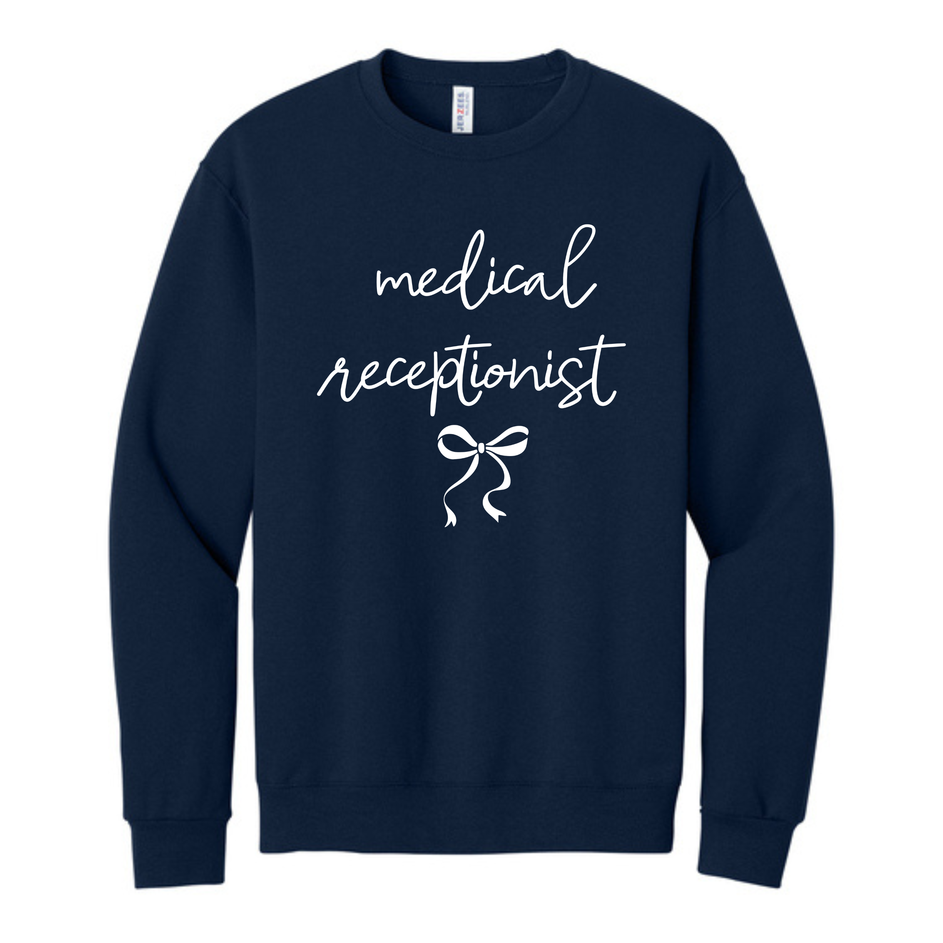 "Medical Receptionist w/ Bow" Adult Crewneck
