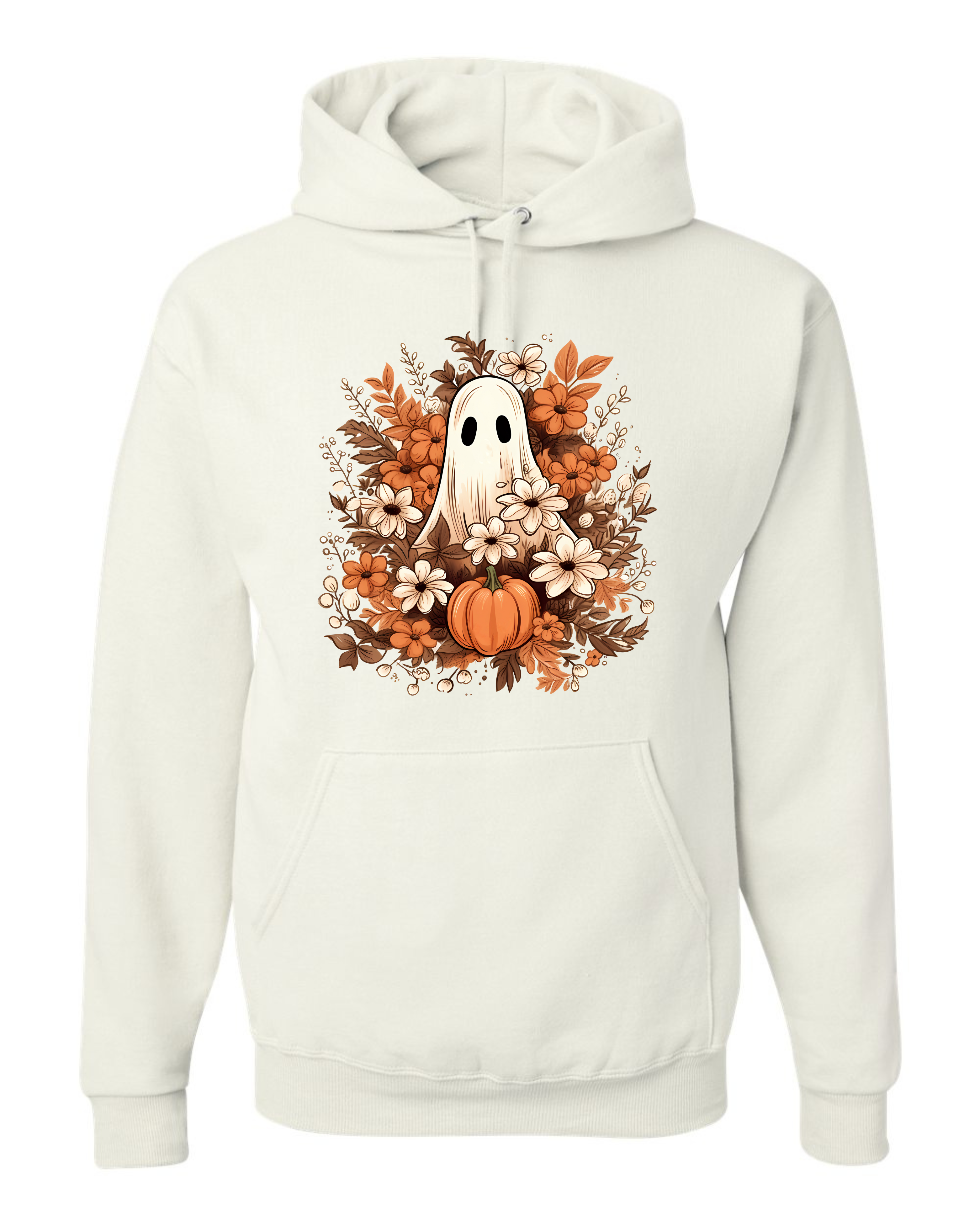"Fall Floral Ghost" Adult Hoodie