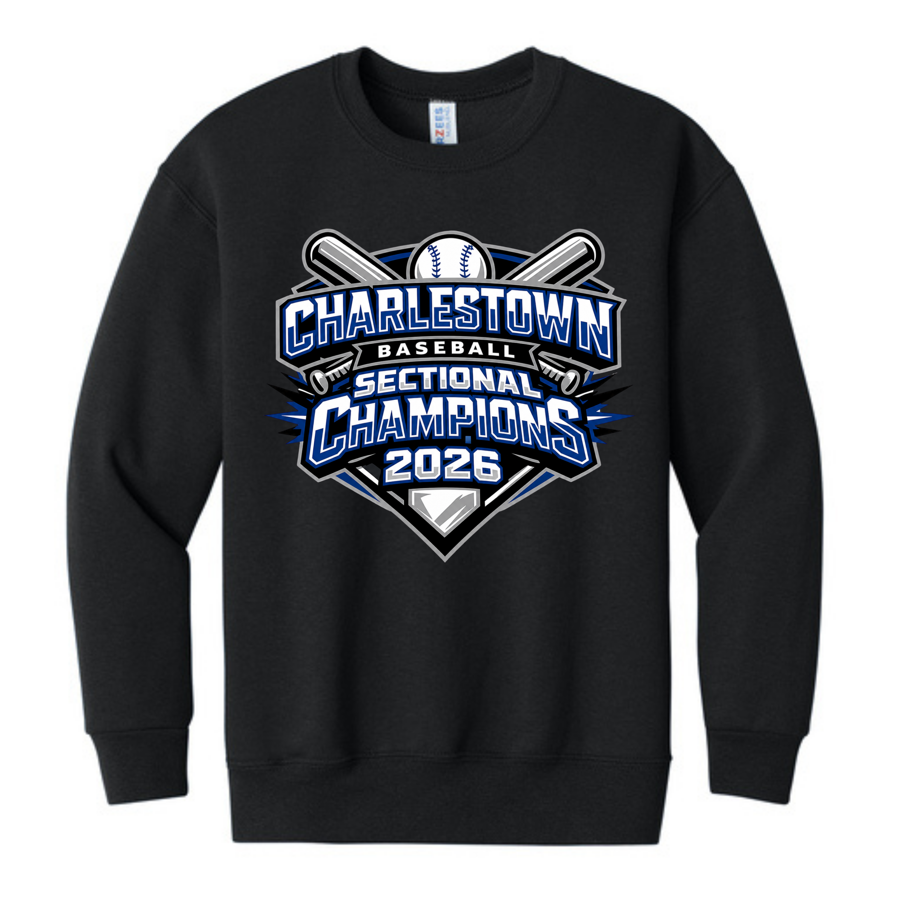 "Charlestown Baseball Sectional Champs" Youth Crewneck Sweatshirt