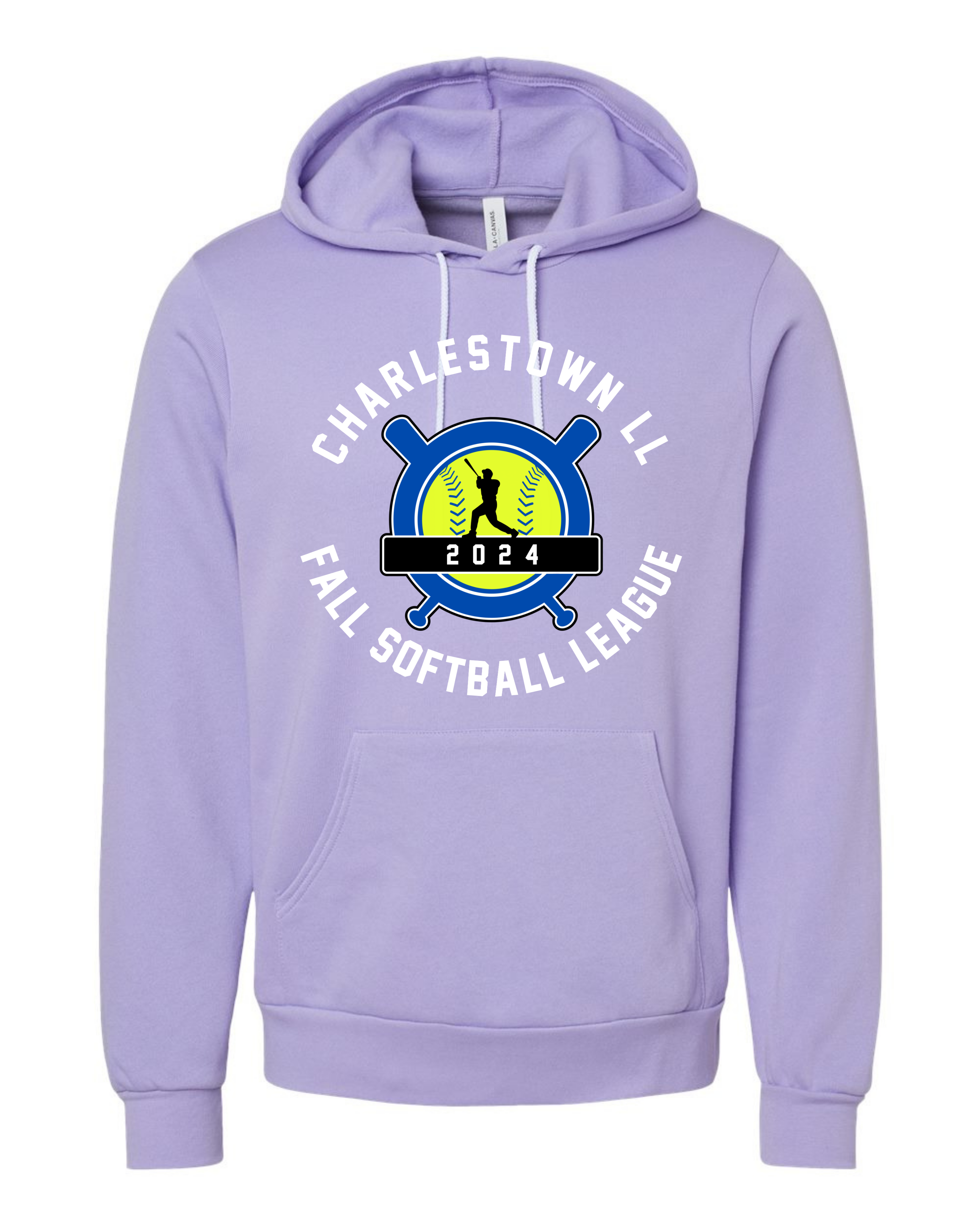 "Charlestown LL Fall Softball Purple" Adult Hooded Sweatshirt