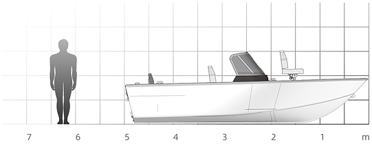 Aluminiowa łódka wędkarska Kimple model BR 165 - A wysokość burt