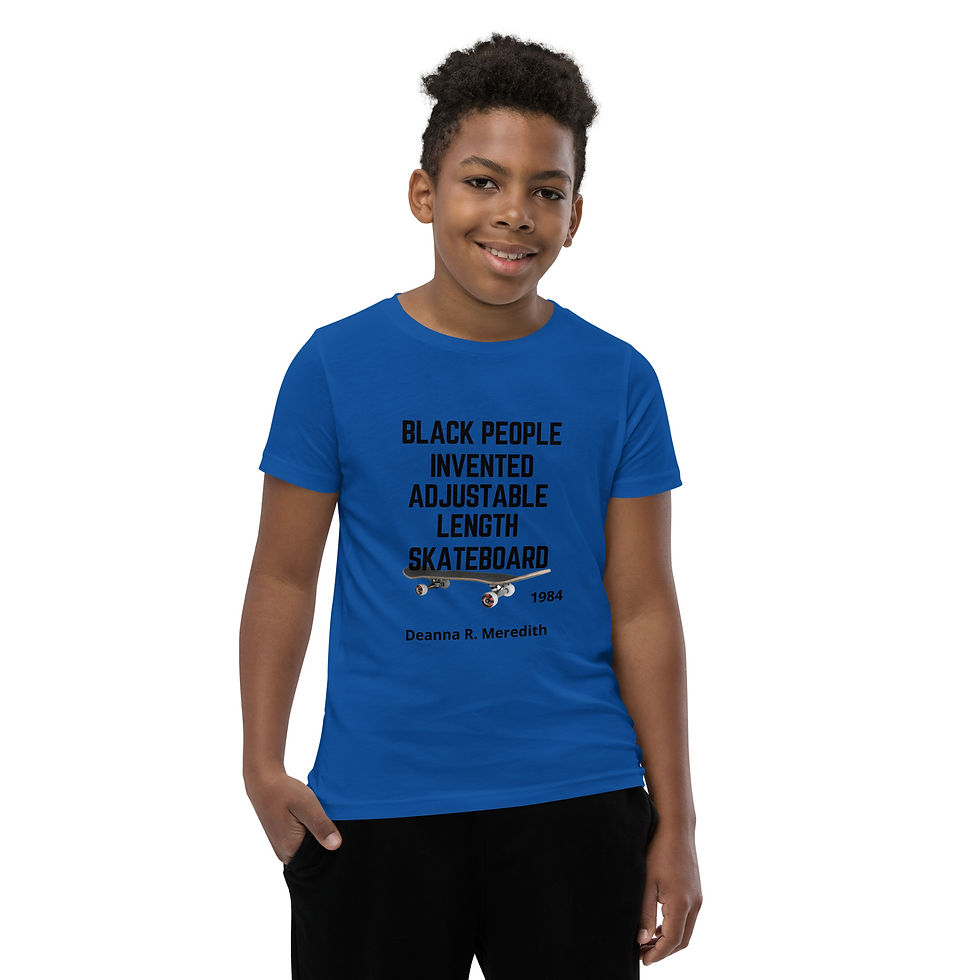 Thumbnail: Black People Invented Adjustable Skateboard Youth Short Sleeve T-Shirt