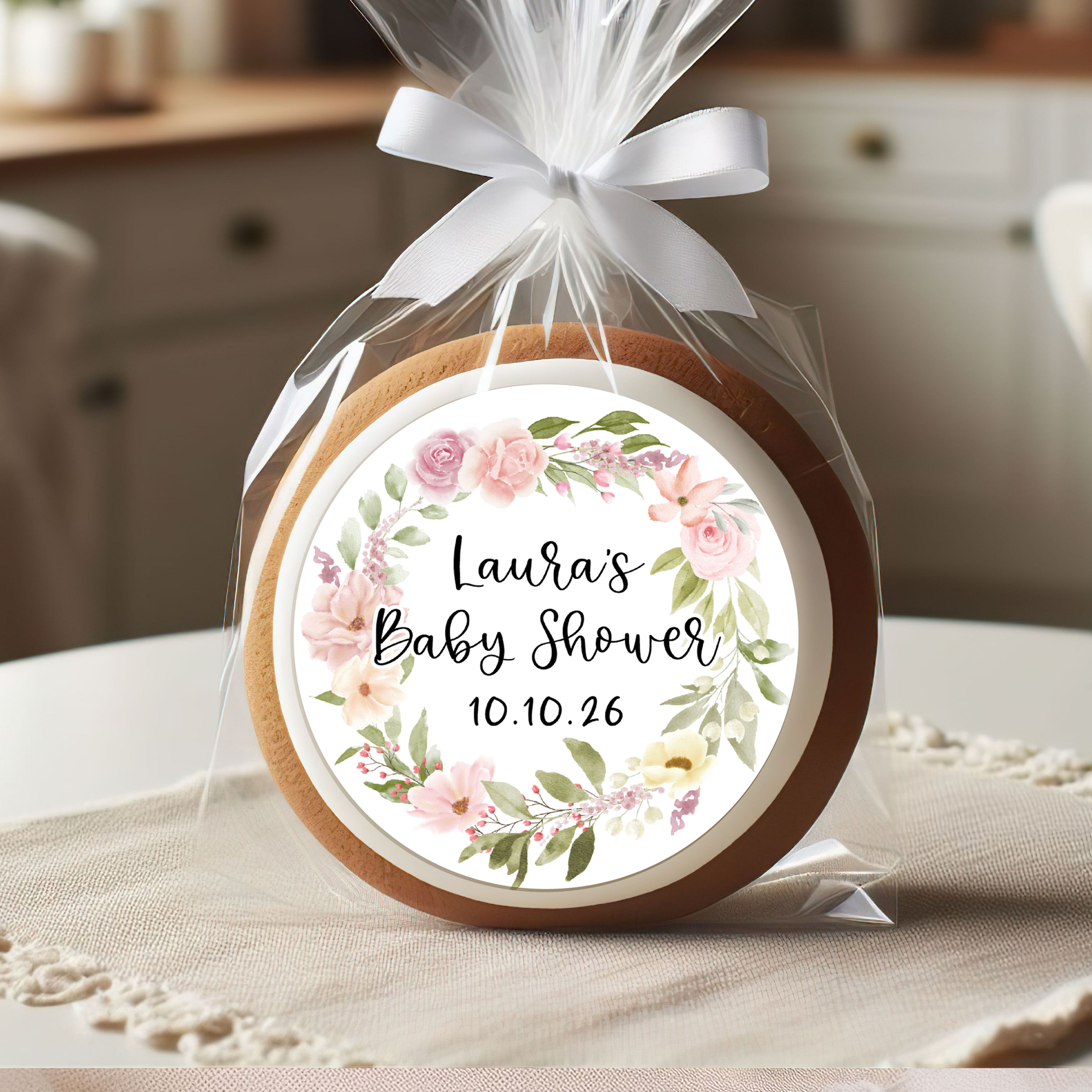 Pink Floral Baby Stickers, Custom It's A Girl Stickers, Personalised Baby Girl