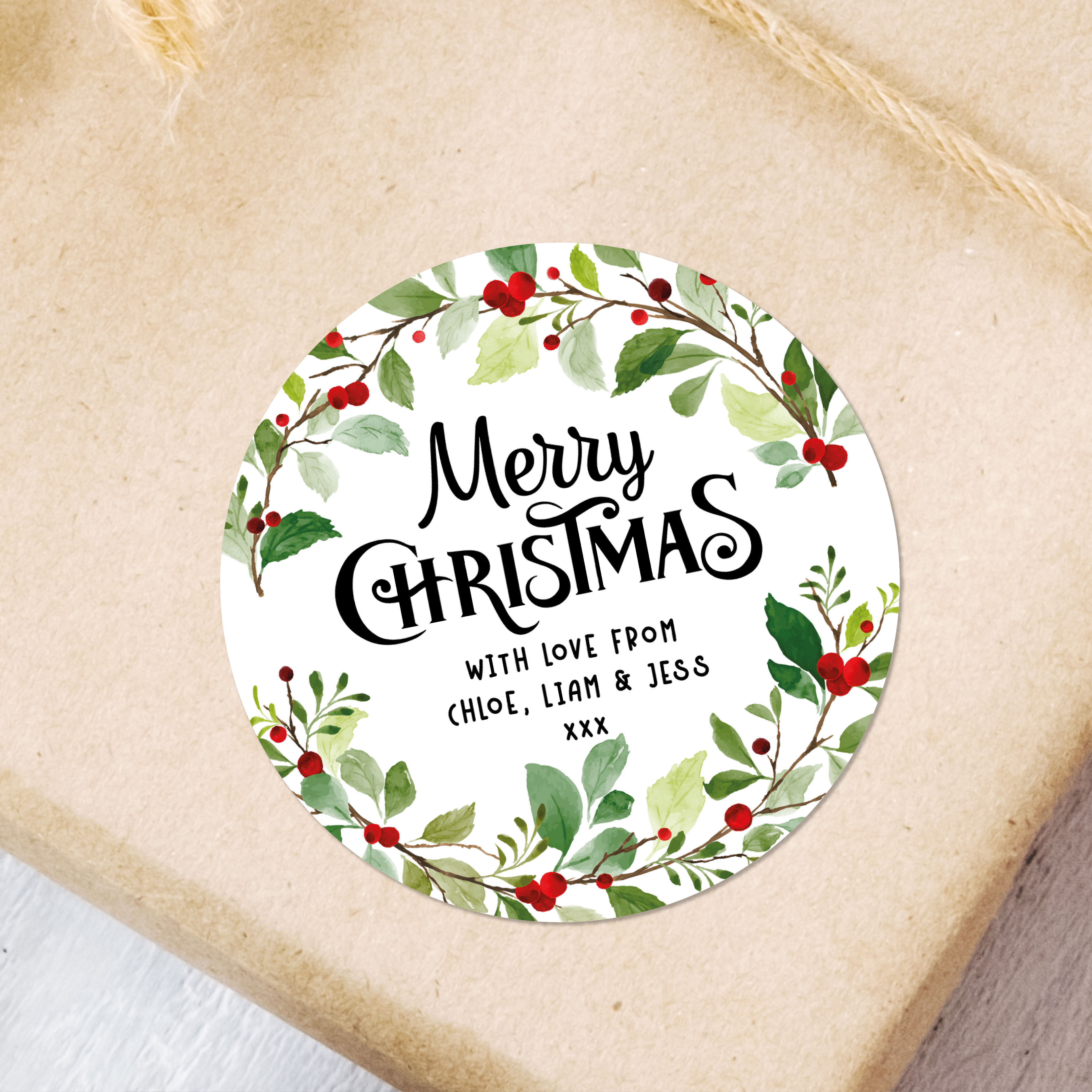 Christmas Gift Labels - Round Customized Stickers and Labels - Personalized