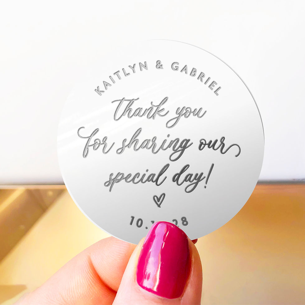 Thumbnail: Wedding thank you gold foil clear favors stickers labels, Transparent stickers